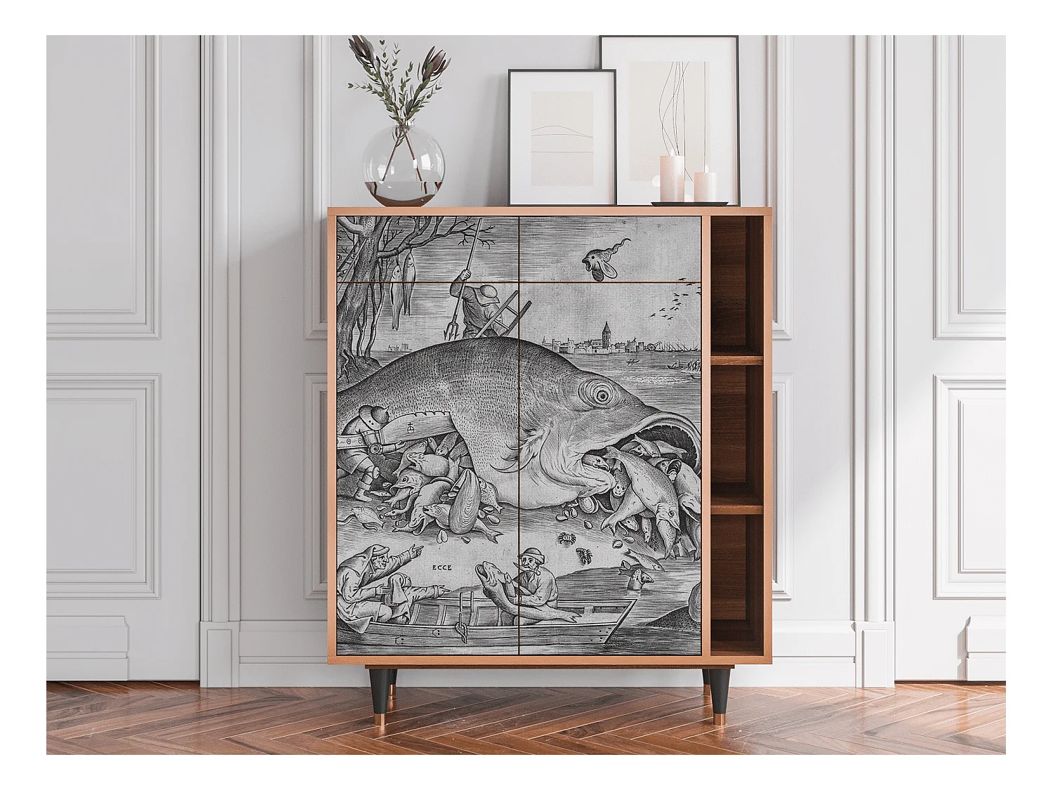 Buffet - 96х110х41 cm - BS6 - Big Fish Eat Little, Noyer