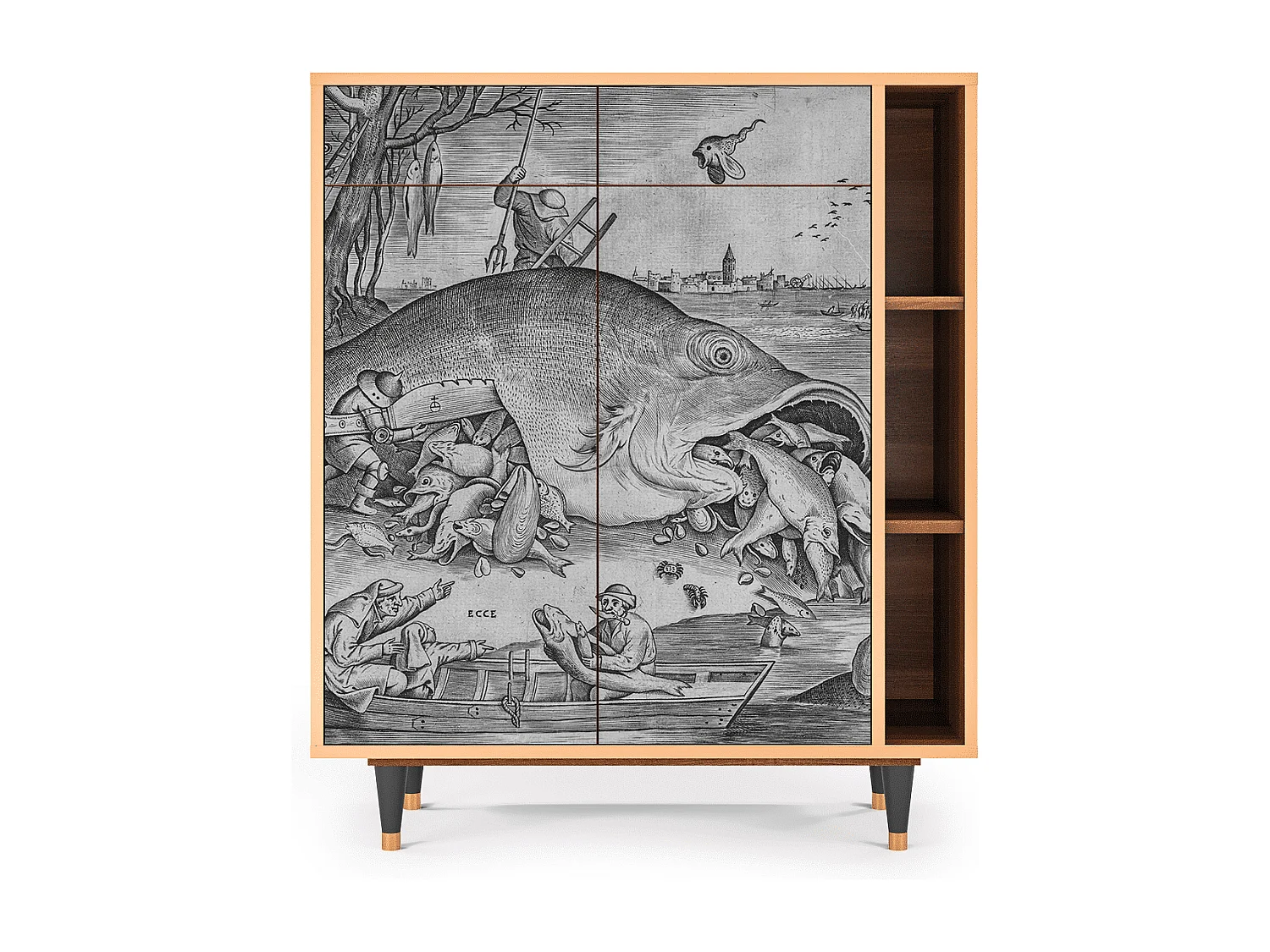 Buffet - 96х110х41 cm - BS6 - Big Fish Eat Little, Noyer