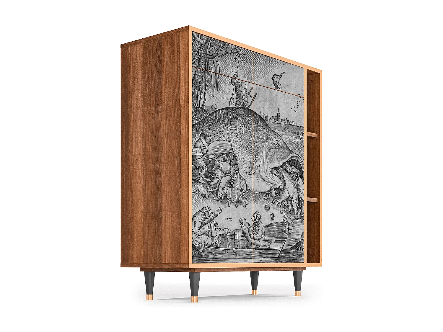 Buffet - 96х110х41 cm - BS6 - Big Fish Eat Little, Noyer