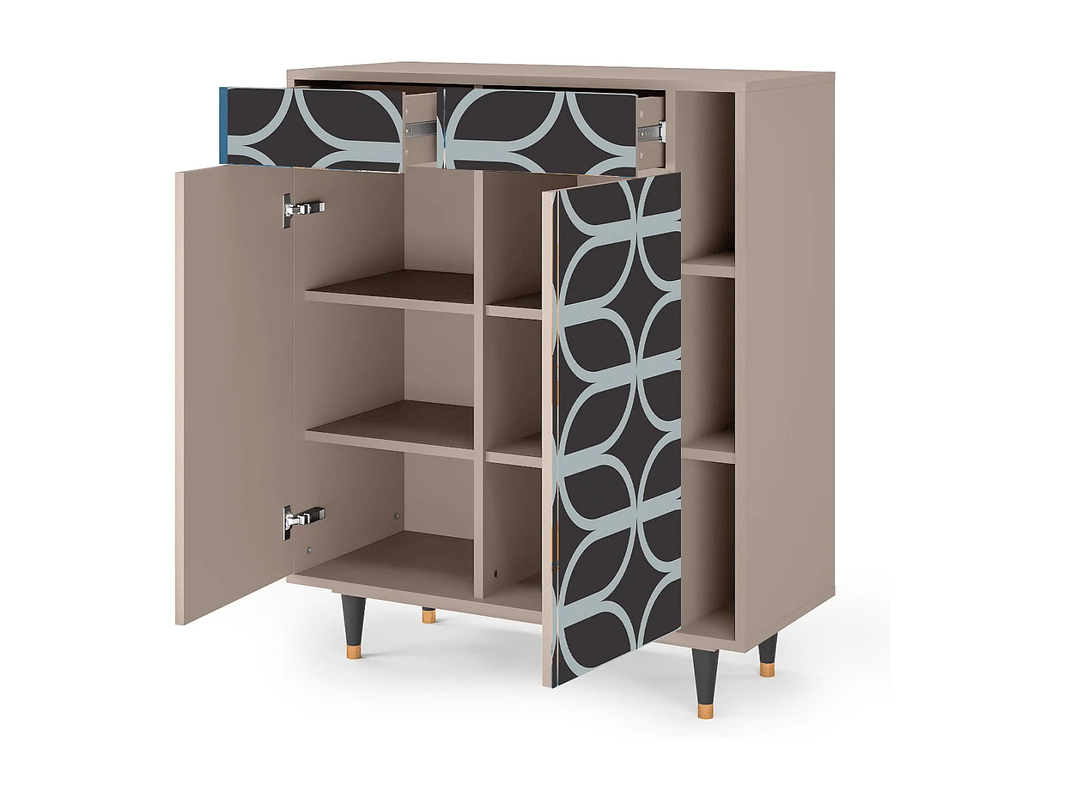 Credenza - 96х110х41 cm - BS6 - Braided Blue, Latte