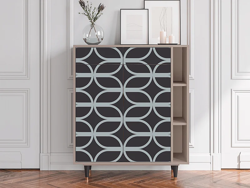Credenza - 96х110х41 cm - BS6 - Braided Blue, Latte