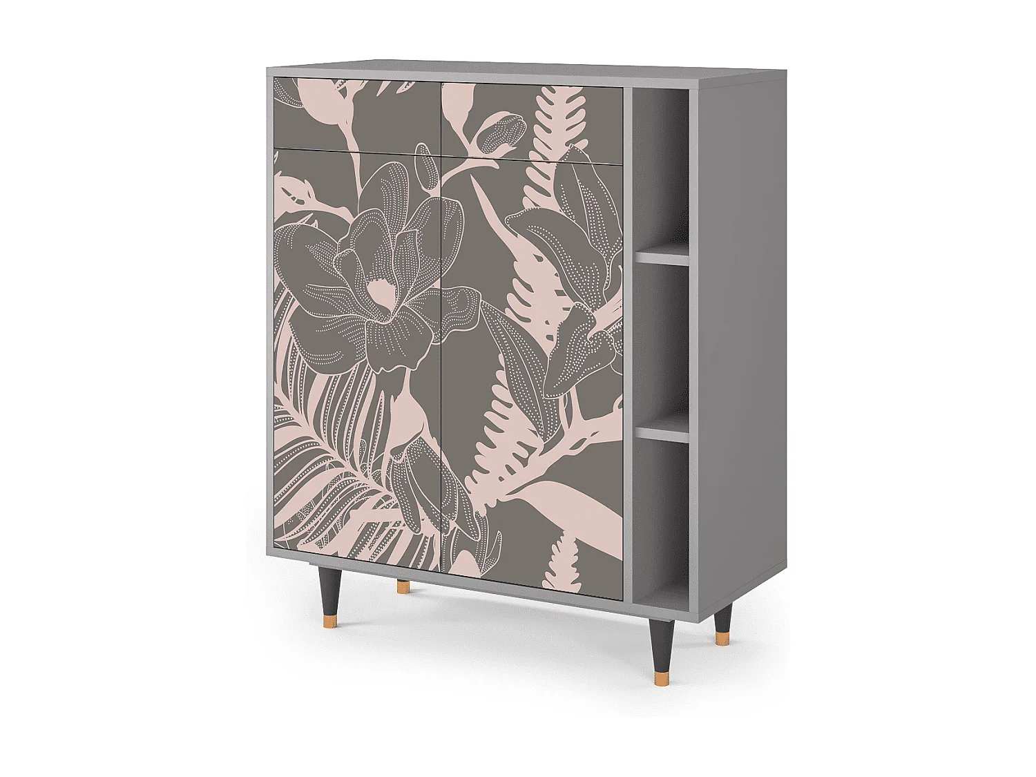 Buffet - 96х110х41 cm - BS6 - Issabelline Flower, Gris