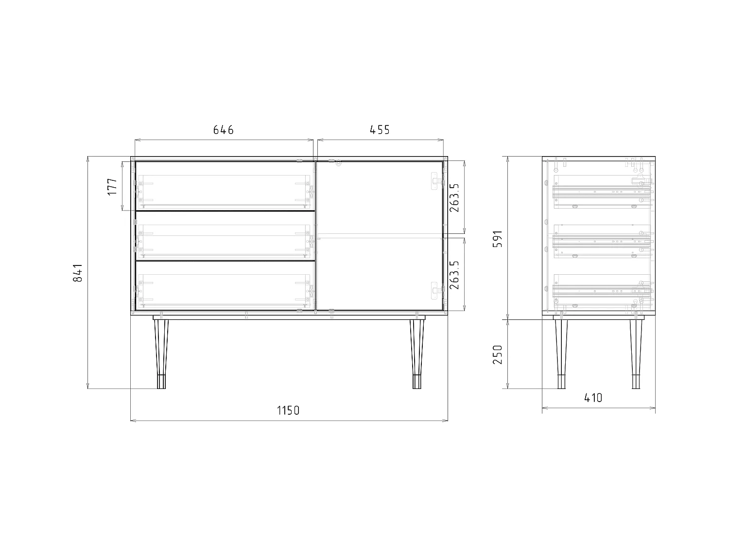 Buffet - 115х84х41 cm - S3 - Aquarelle, Anthracite