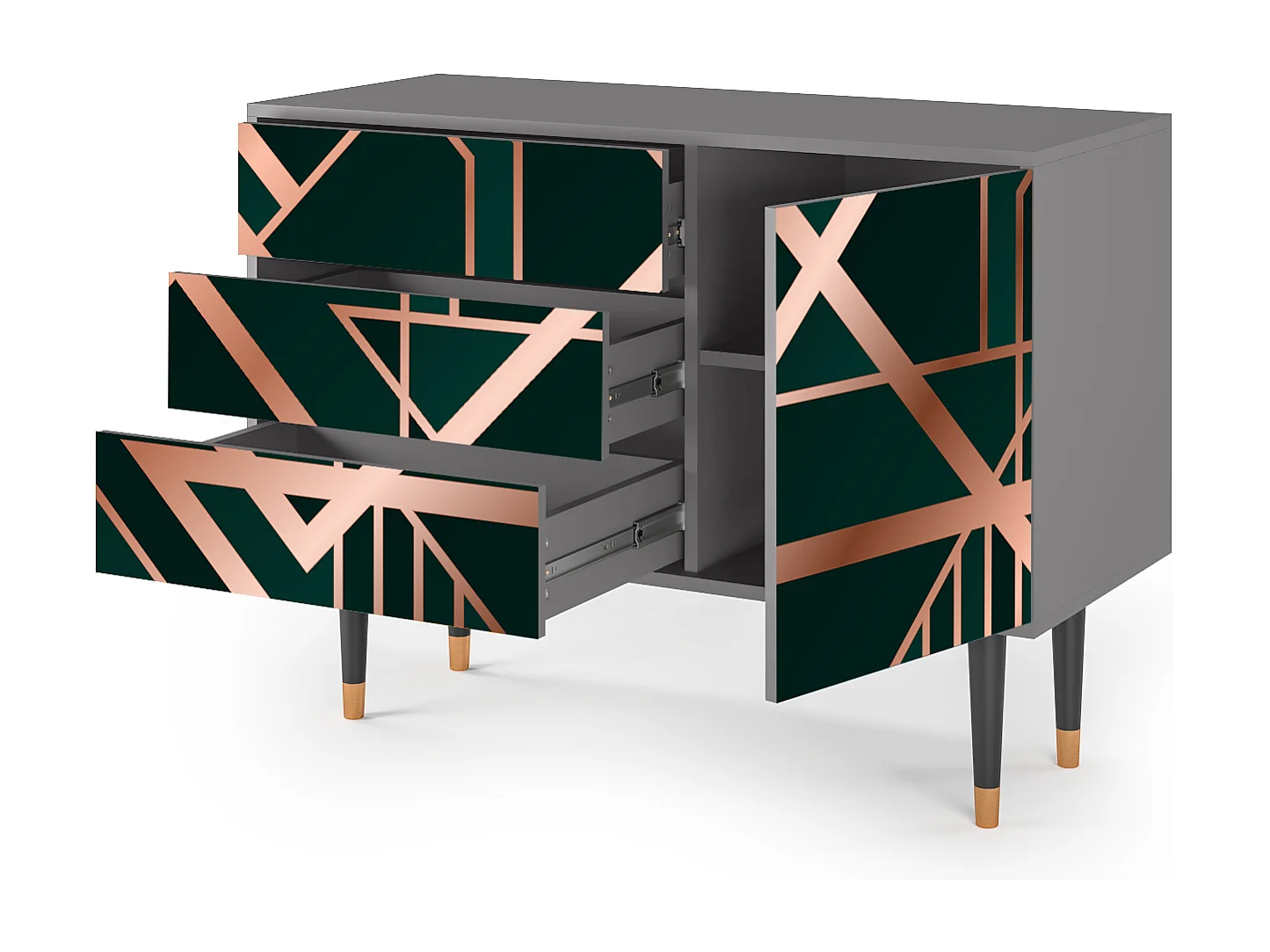 Buffet - 115х84х41 cm - S3 - Emerald Gatsby, Gris