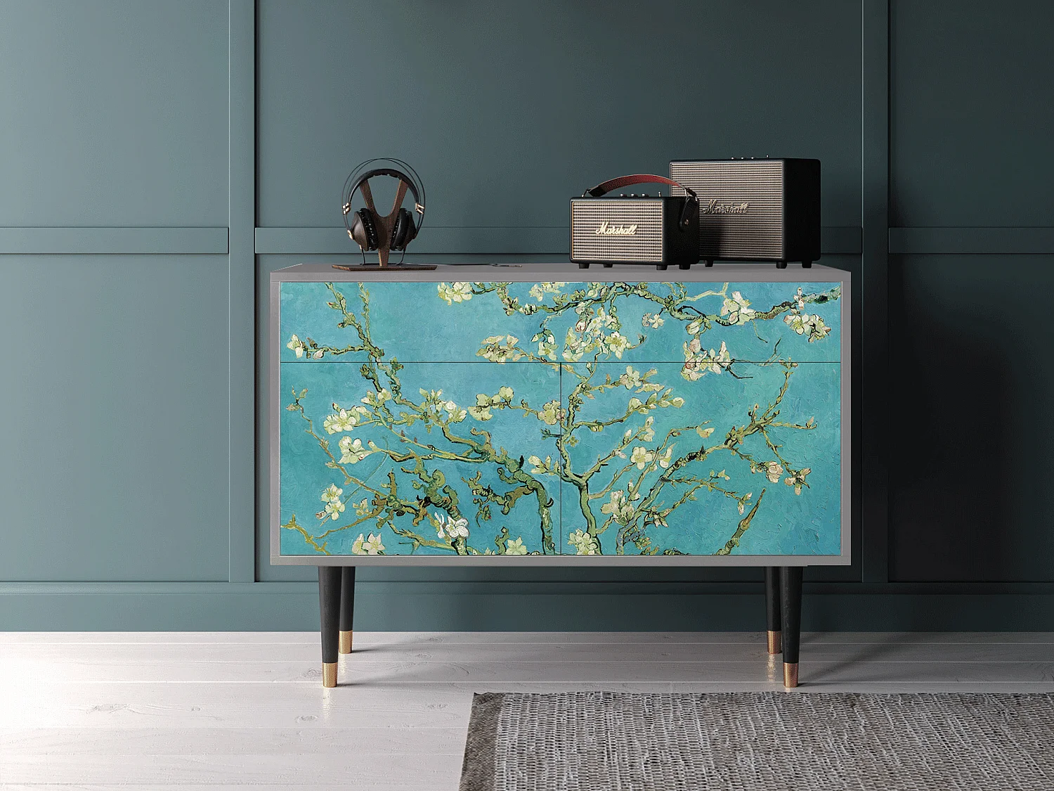 Buffet - 115x85x48 cm - BS4 - Almond Blossom, Gris