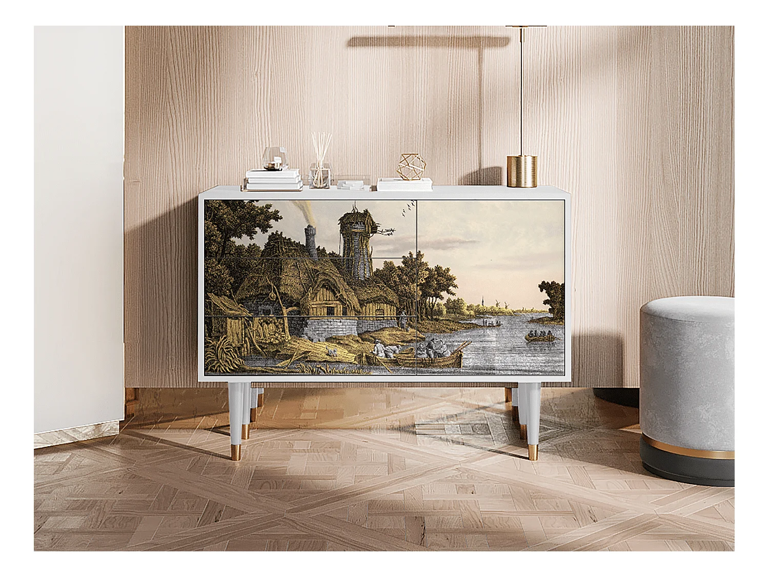 Buffet - 115х84х41 cm - S3 - Mill along a River, Blanc