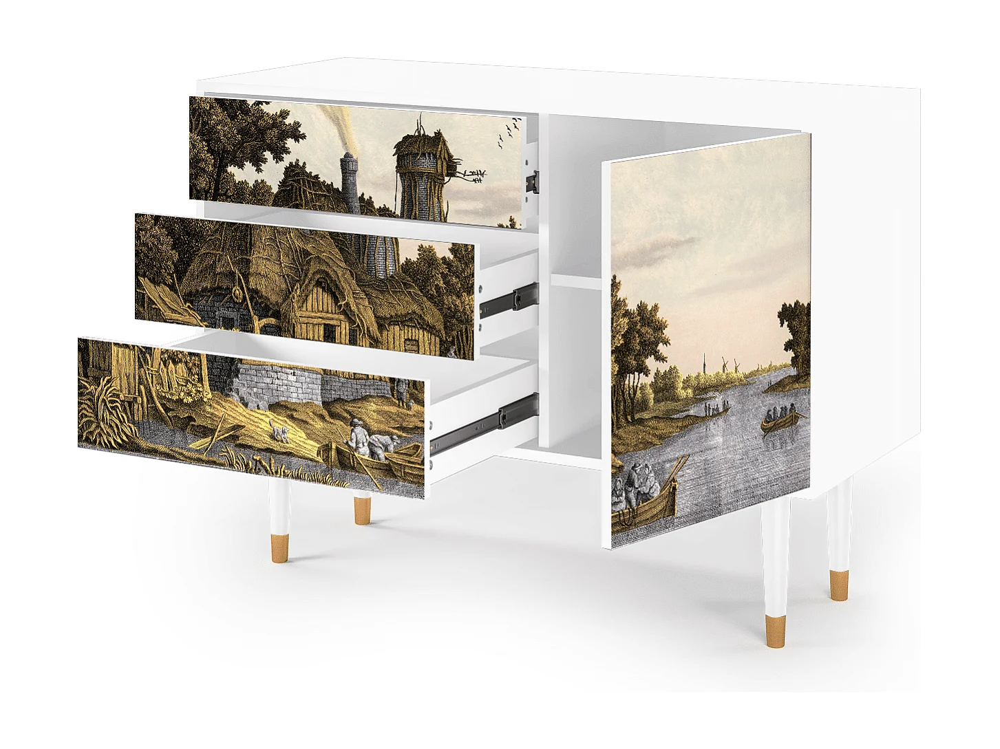 Credenza - 115х84х41 cm - S3 - Mill along a River, Bianco