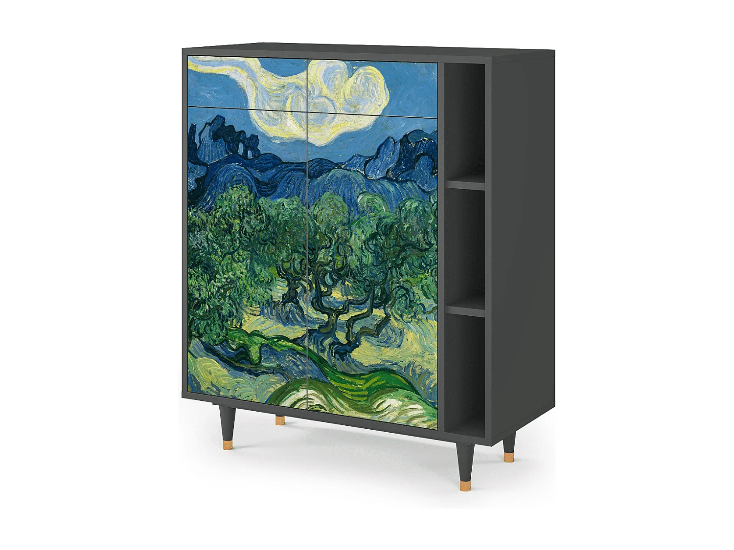 Kredens - 96х110х41 cm - BS6 - The Oil Trees, Antracyt