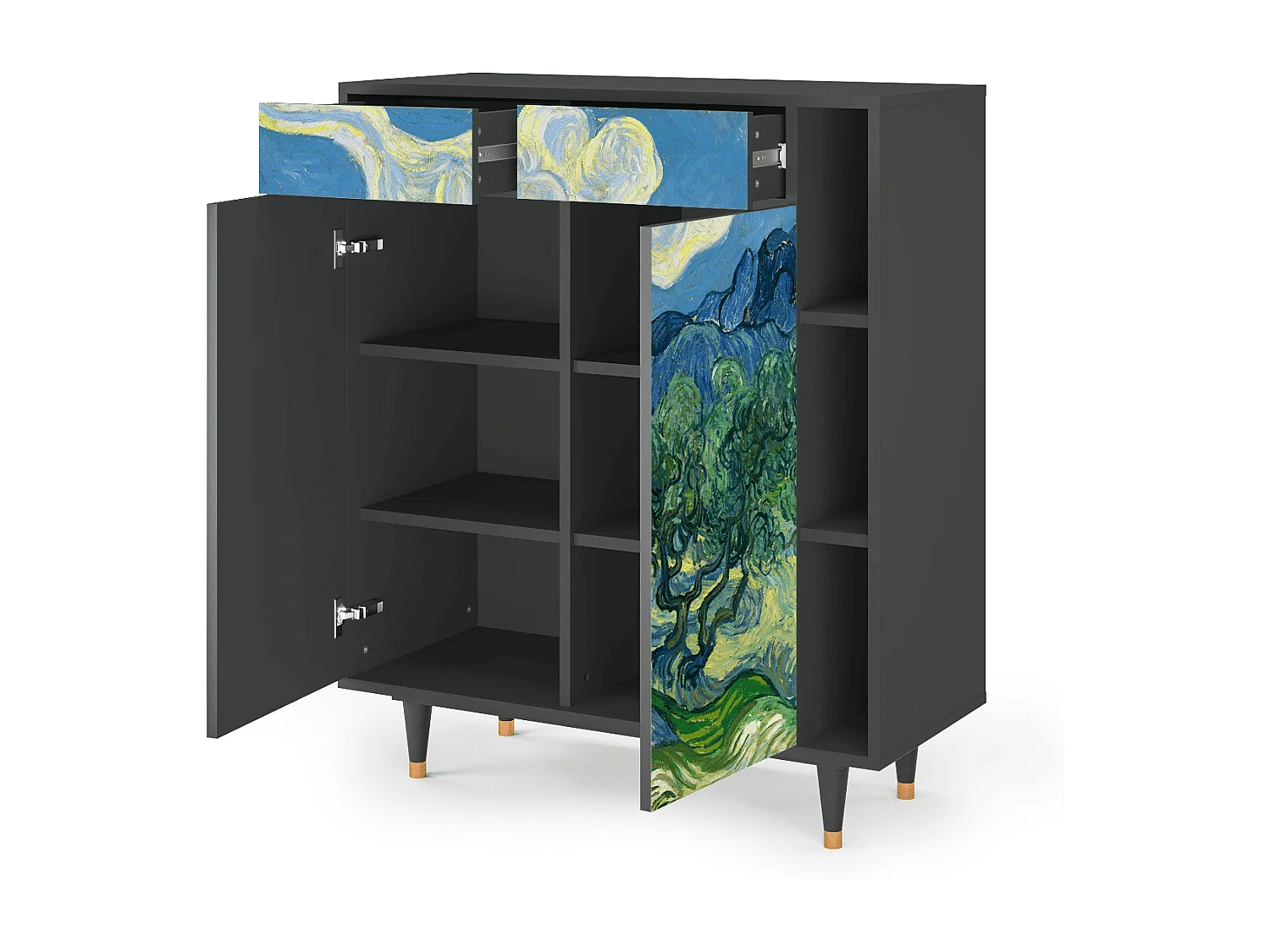 Kredens - 96х110х41 cm - BS6 - The Oil Trees, Antracyt