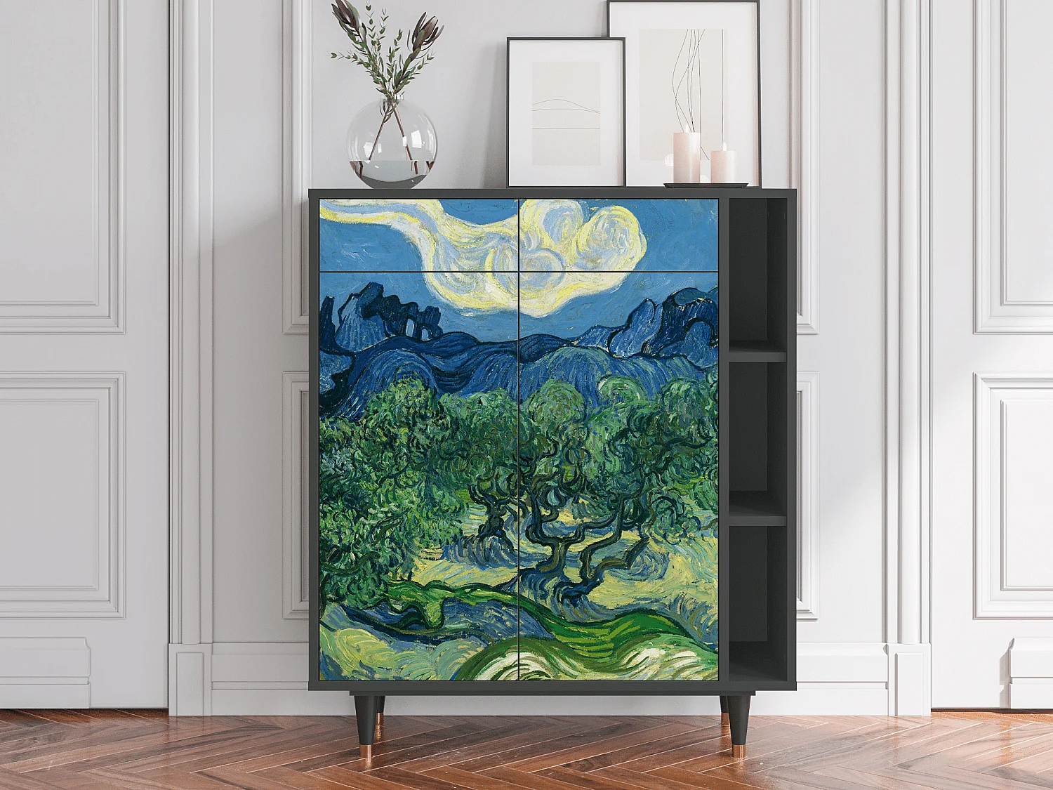 Kredens - 96х110х41 cm - BS6 - The Oil Trees, Antracyt