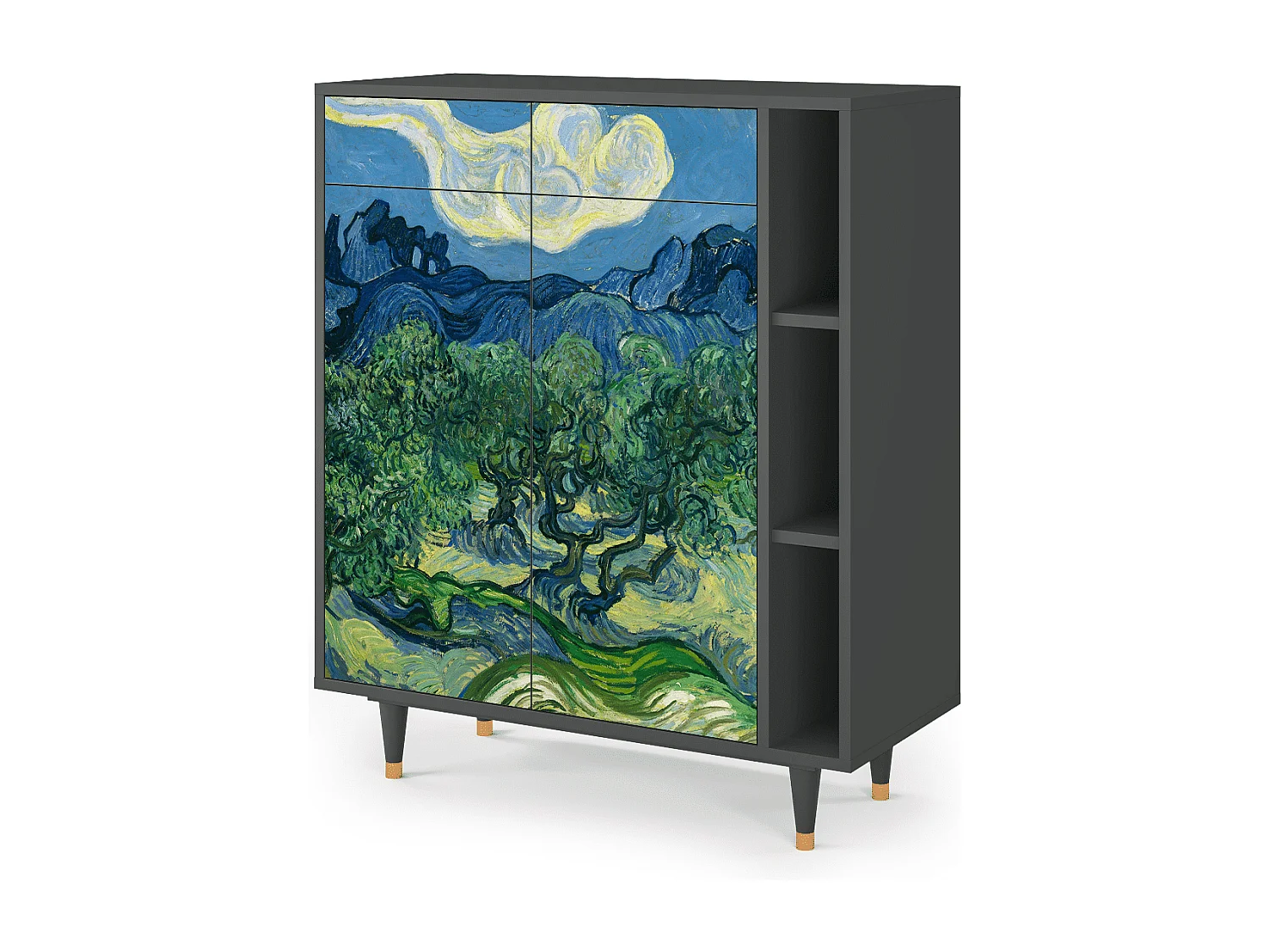 Kredens - 96х110х41 cm - BS6 - The Oil Trees, Antracyt