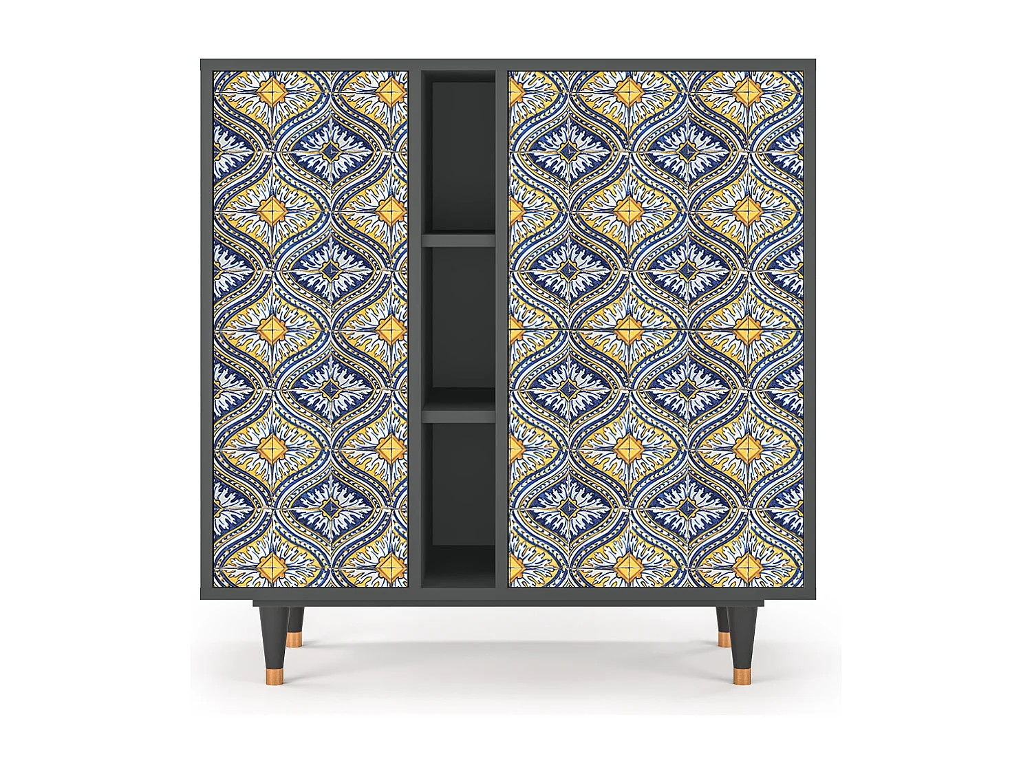 Kredens - 94х96х41 cm - BS5 - Illusory Pattern, Antracyt