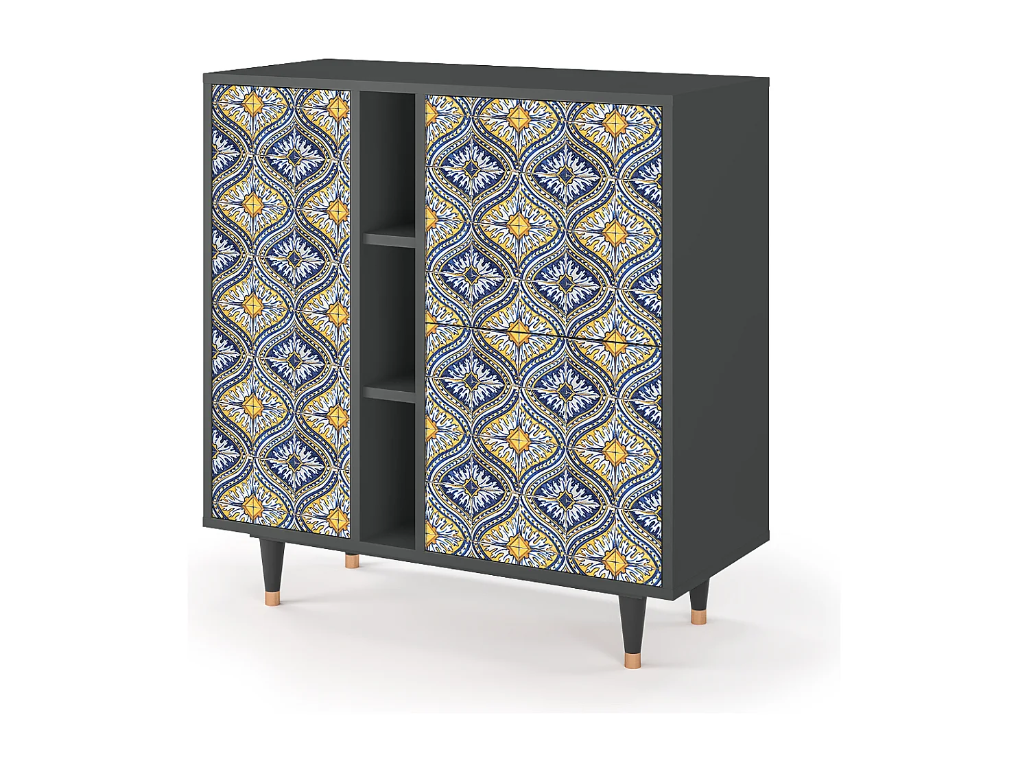 Kredens - 94х96х41 cm - BS5 - Illusory Pattern, Antracyt