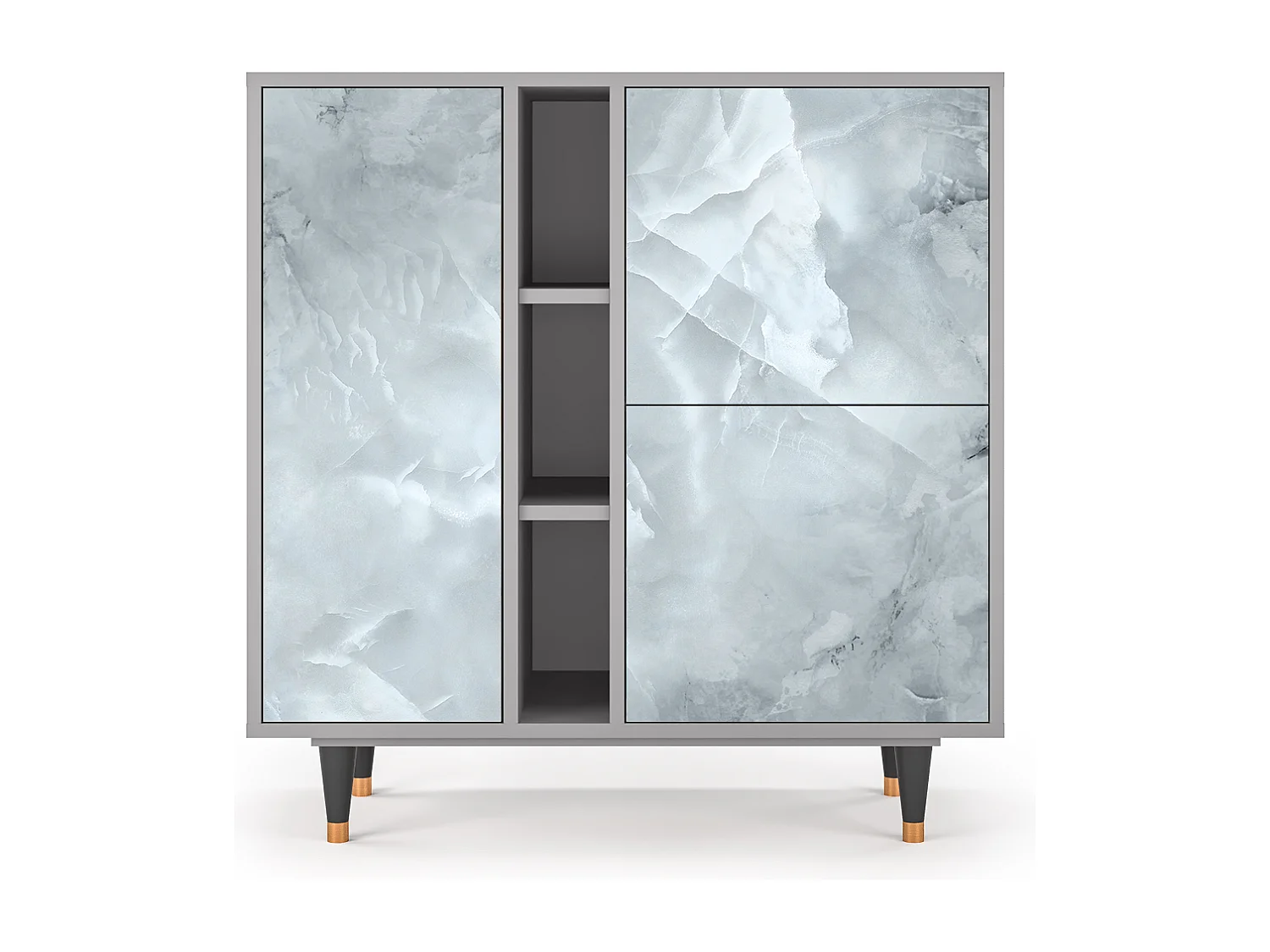 Kredens - 94х96х41 cm - BS5 - The Onyx, Szary