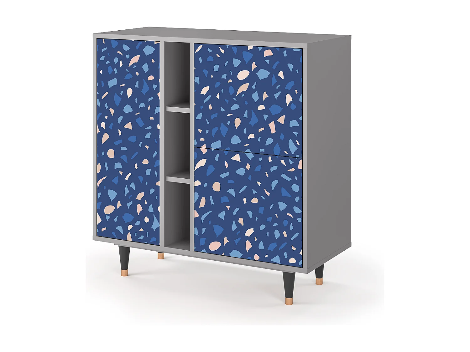 Kredens - 94х96х41 cm - BS5 - Soap Whirpool, Szary