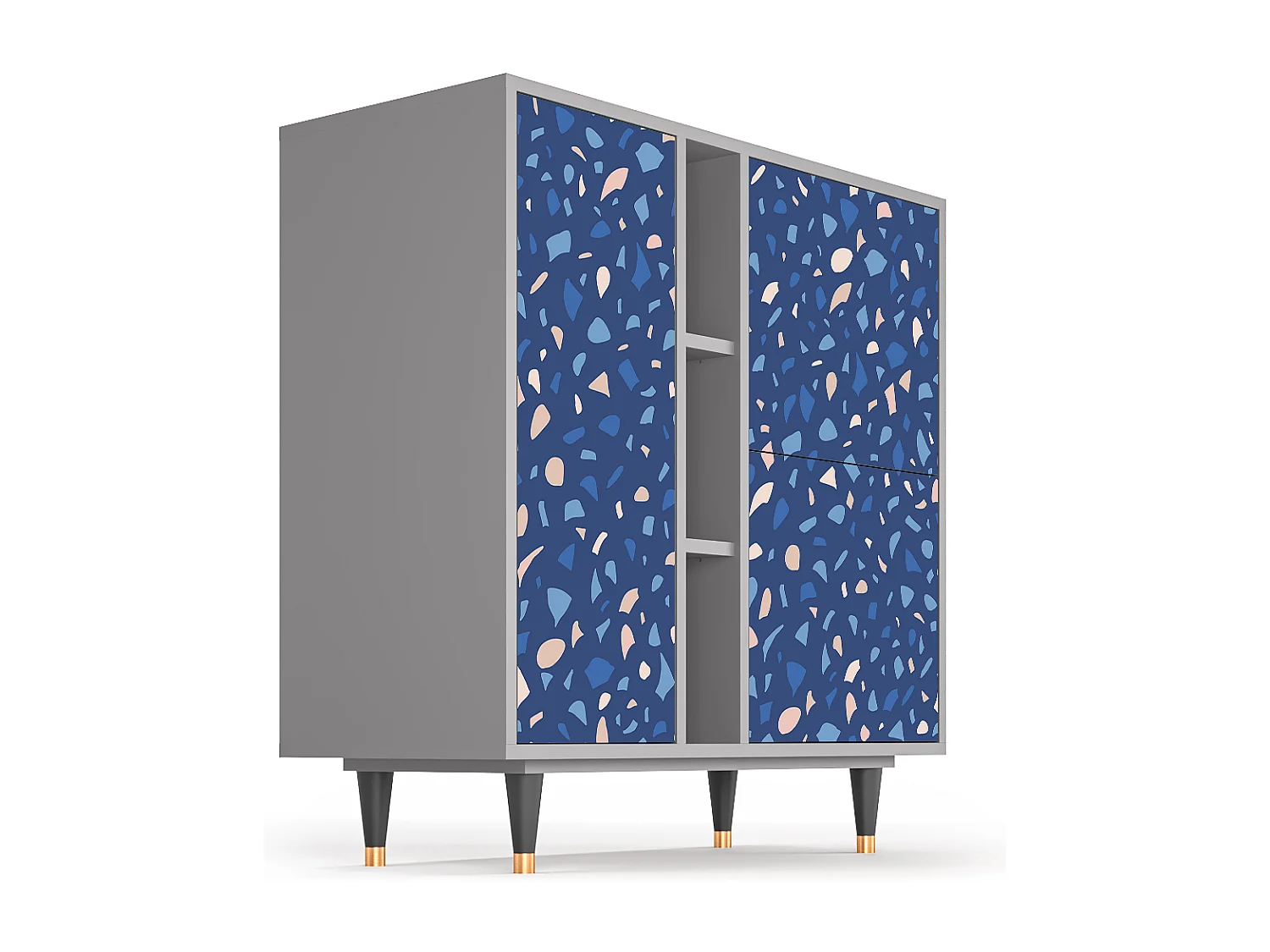 Kredens - 94х96х41 cm - BS5 - Soap Whirpool, Szary