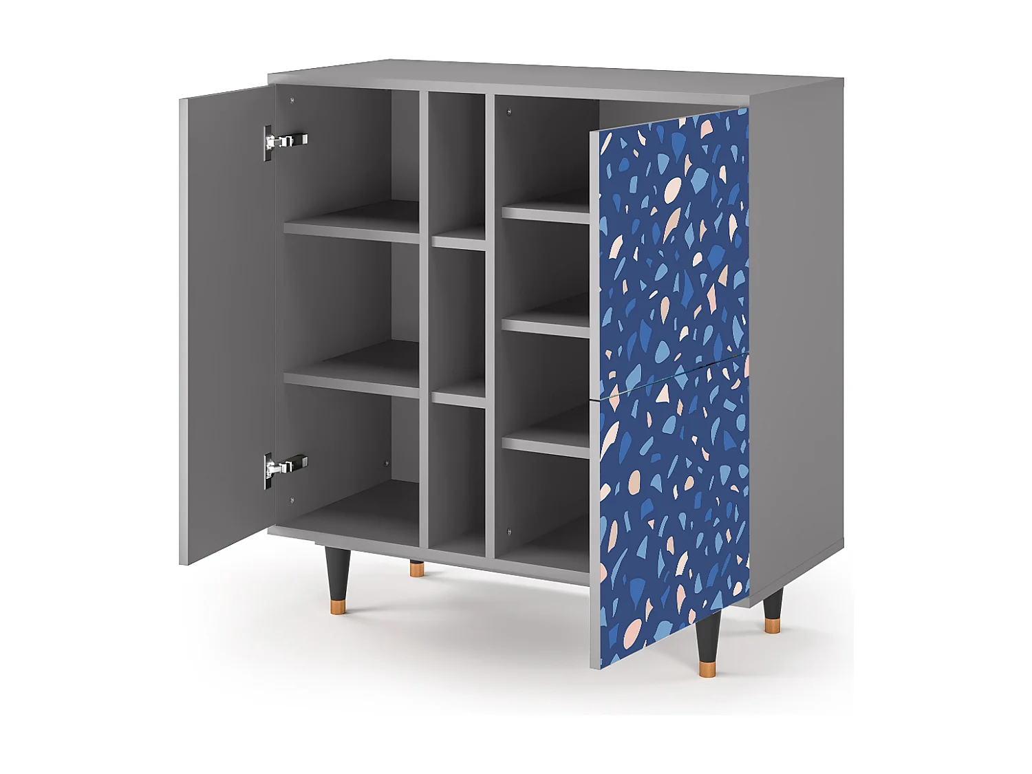 Kredens - 94х96х41 cm - BS5 - Soap Whirpool, Szary