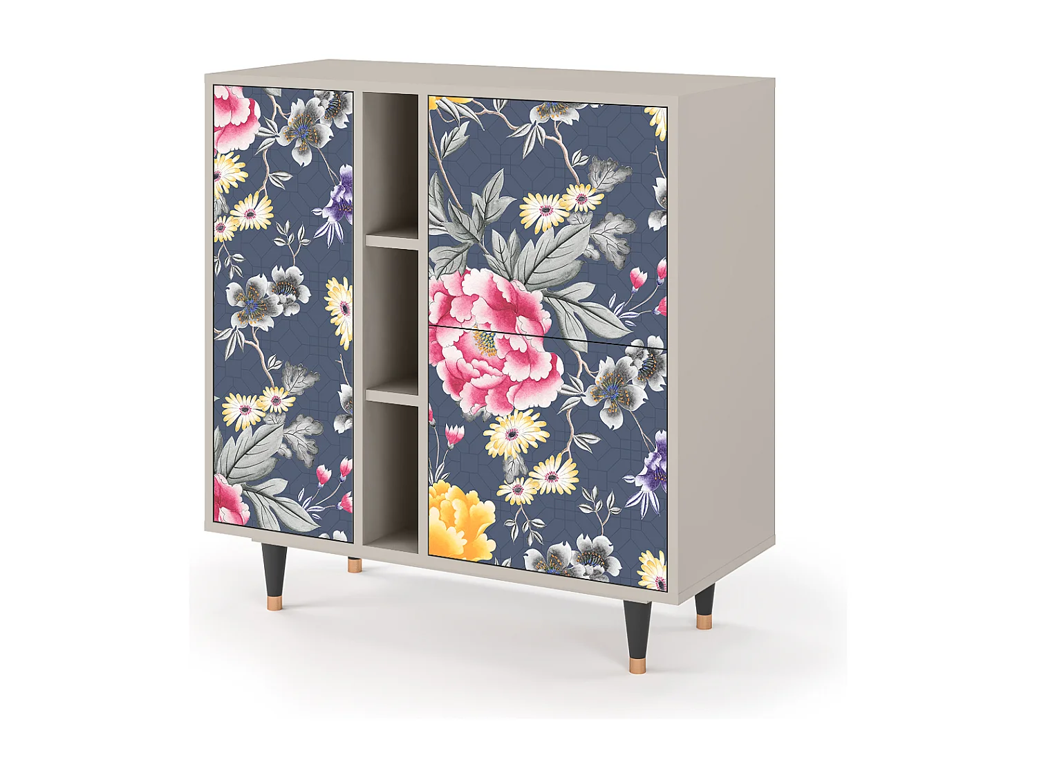 Kredens - 94х96х41 cm - BS5 - Dark Flower Bed, Piaskowy