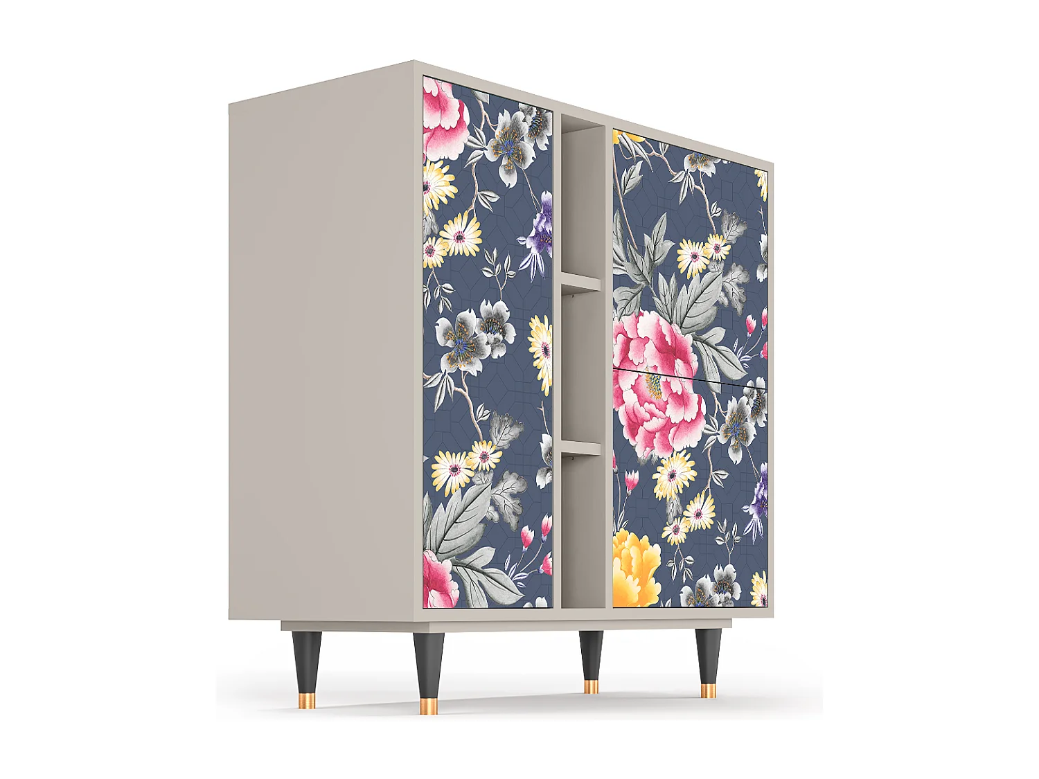 Kredens - 94х96х41 cm - BS5 - Dark Flower Bed, Piaskowy