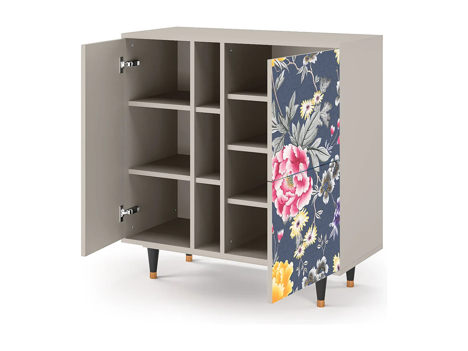 Kredens - 94х96х41 cm - BS5 - Dark Flower Bed, Piaskowy