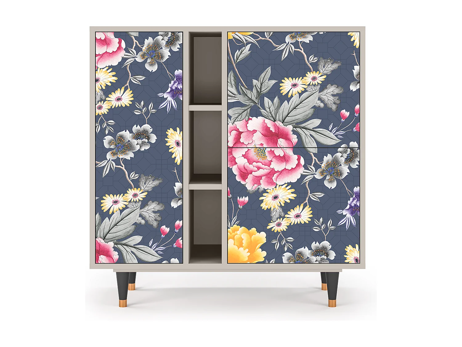 Kredens - 94х96х41 cm - BS5 - Dark Flower Bed, Piaskowy