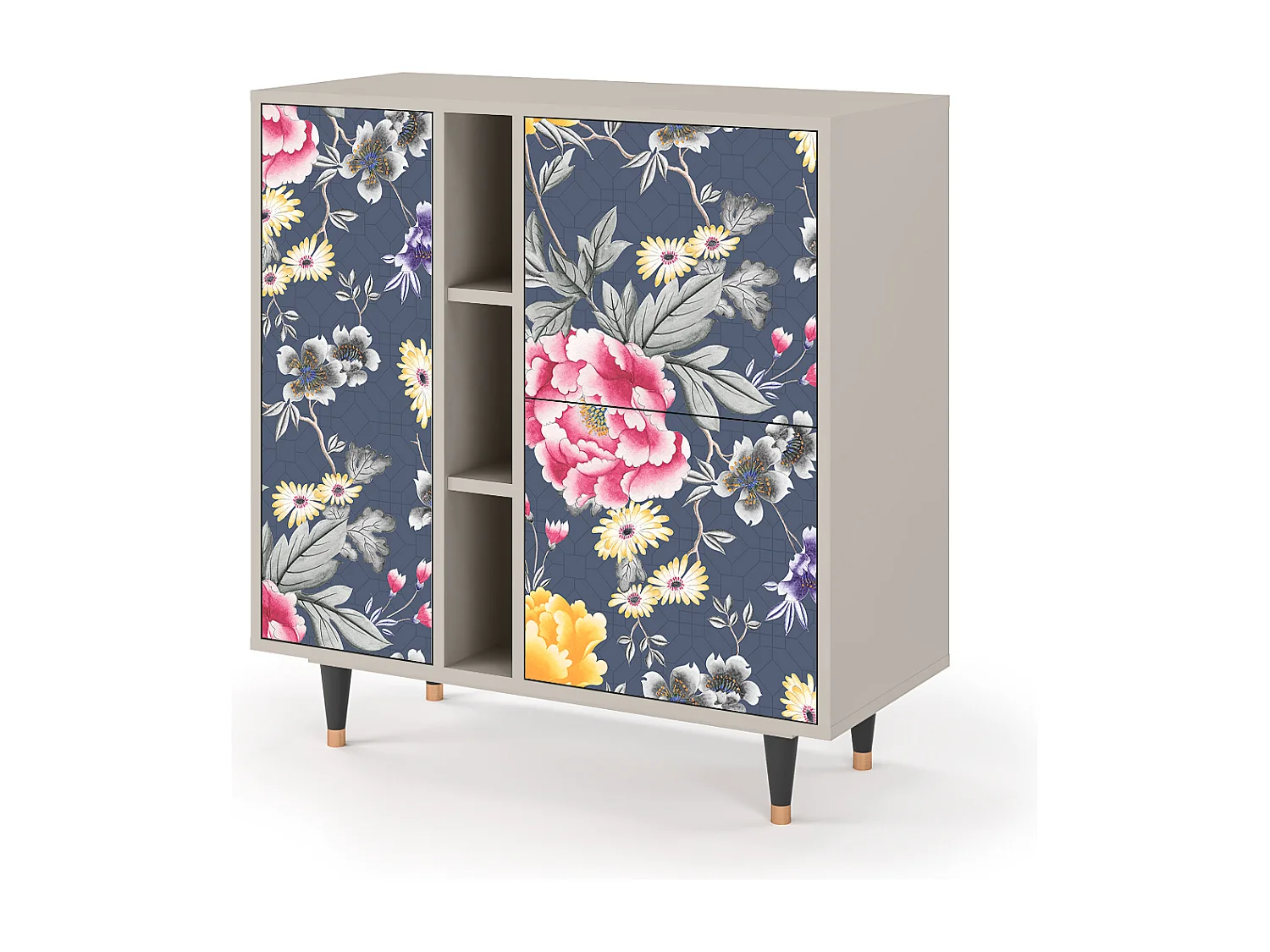 Kredens - 94х96х41 cm - BS5 - Dark Flower Bed, Piaskowy