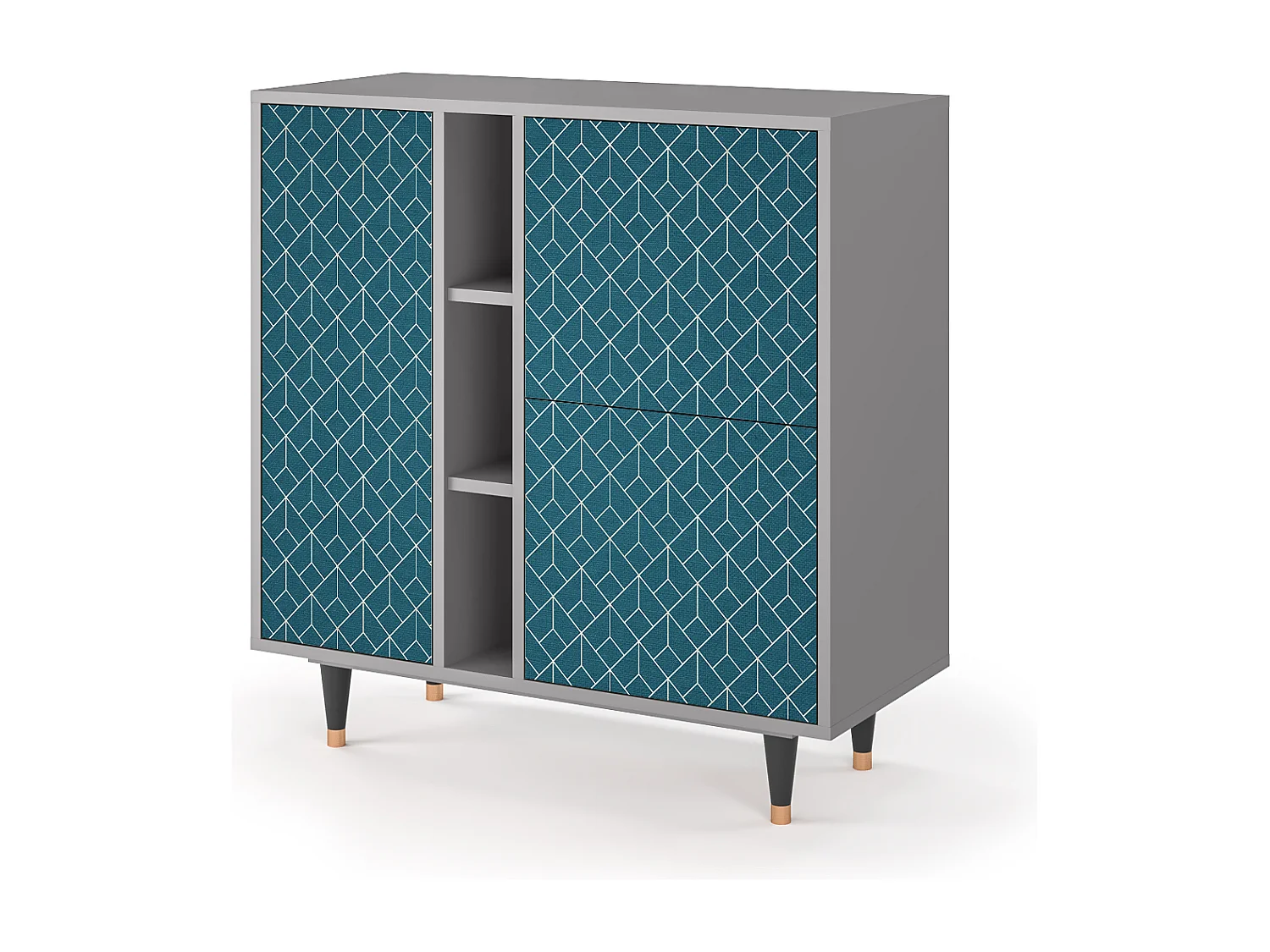 Buffet - 94х96х41 cm - BS5 - Turquoise Geometry, Gris