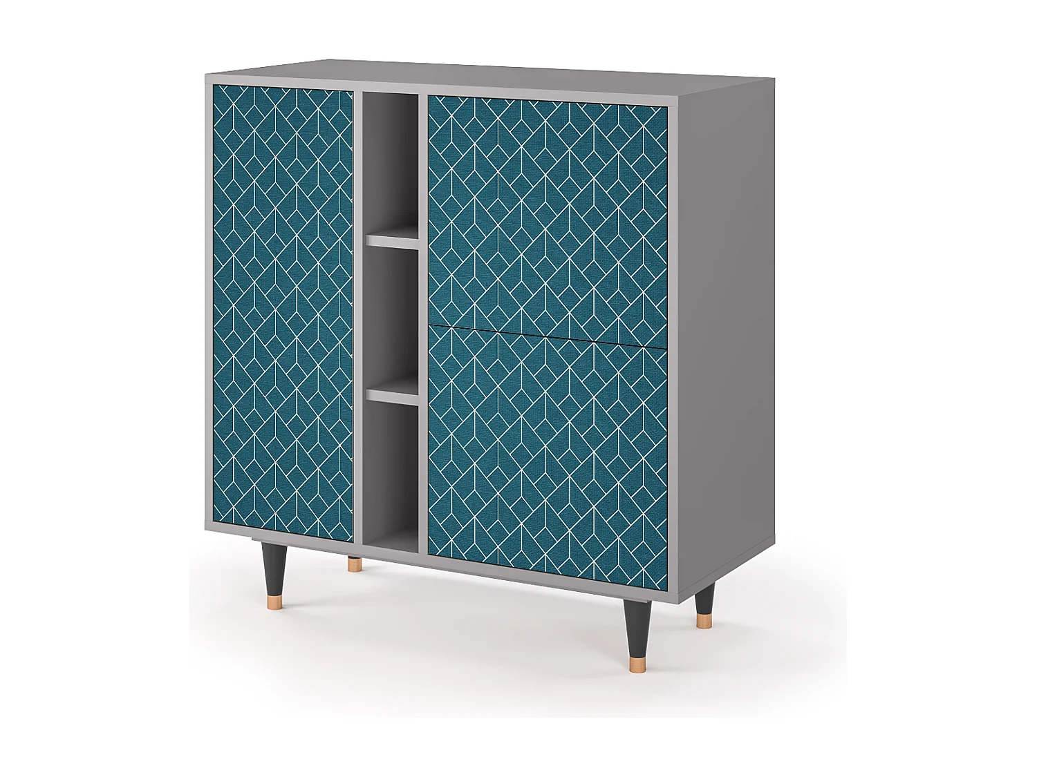 Buffet - 94х96х41 cm - BS5 - Turquoise Geometry, Gris