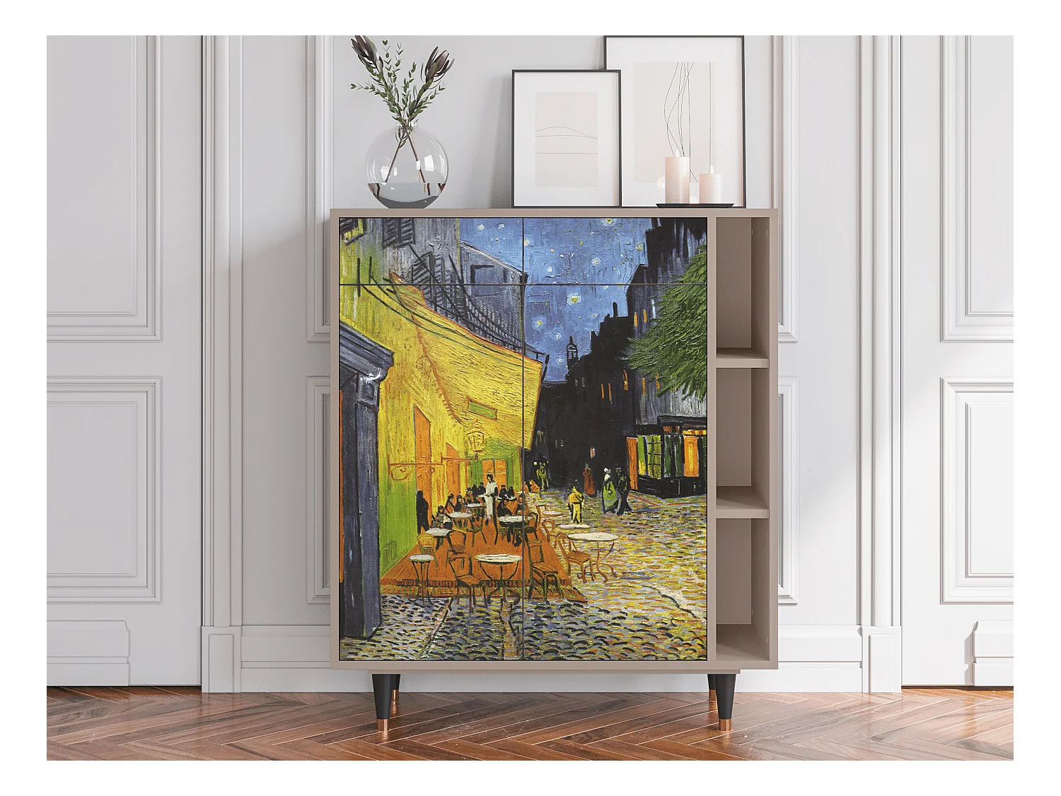Credenza - 96х110х41 cm - BS6 - Café Terrace at Night, Latte