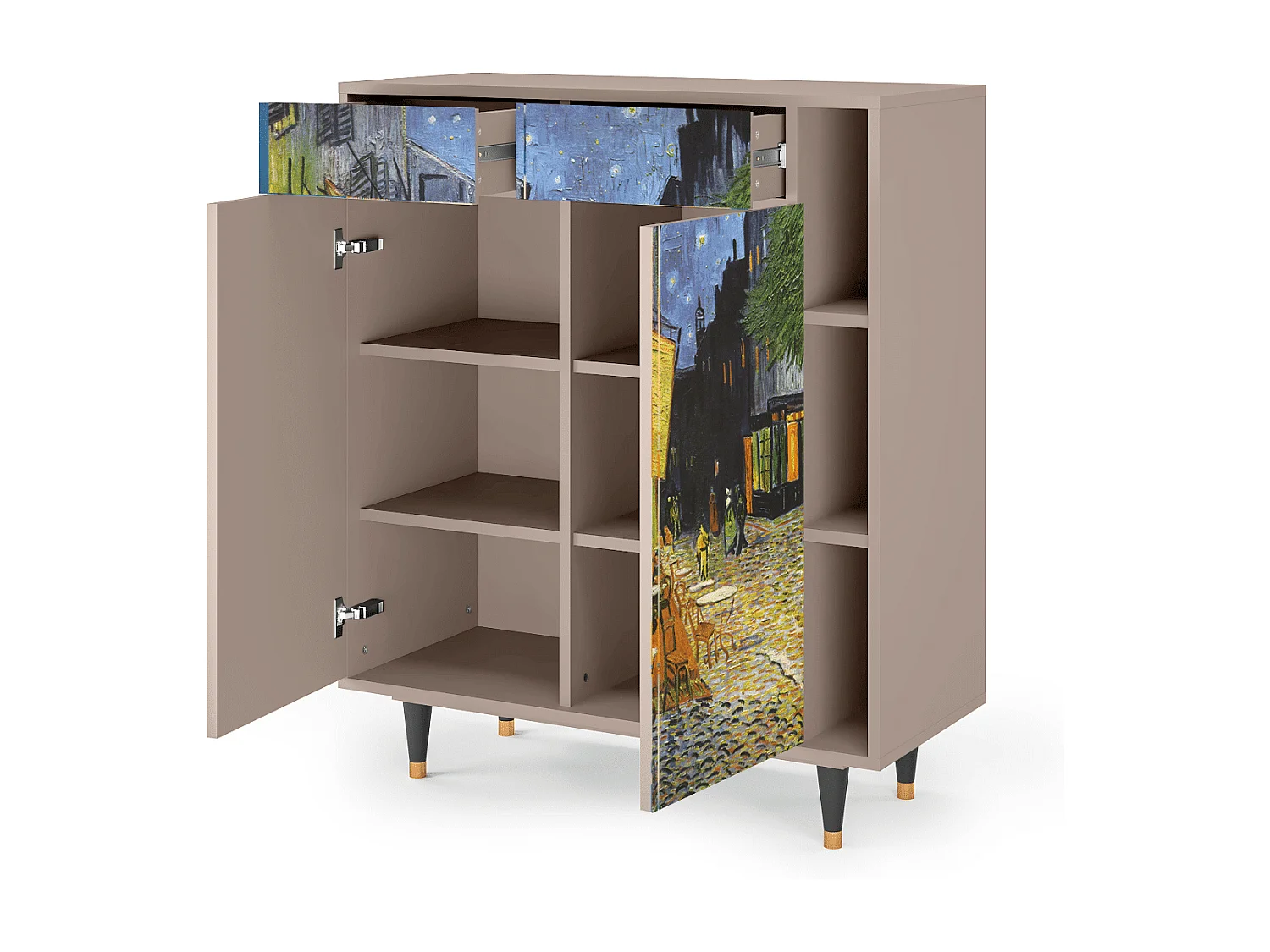 Buffet - 96х110х41 cm - BS6 - Café Terrace at Night, Latte