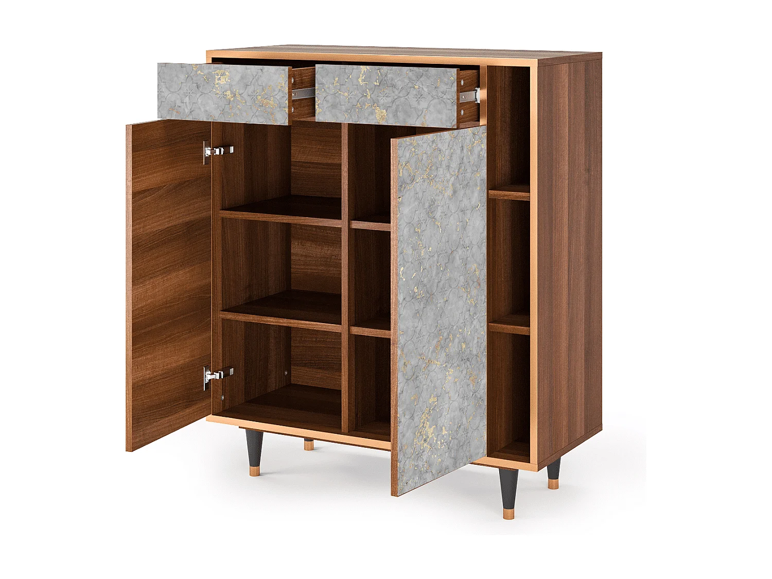 Dressoir - 96х110х41 cm - BS6 - Mariana Trench, Walnoot