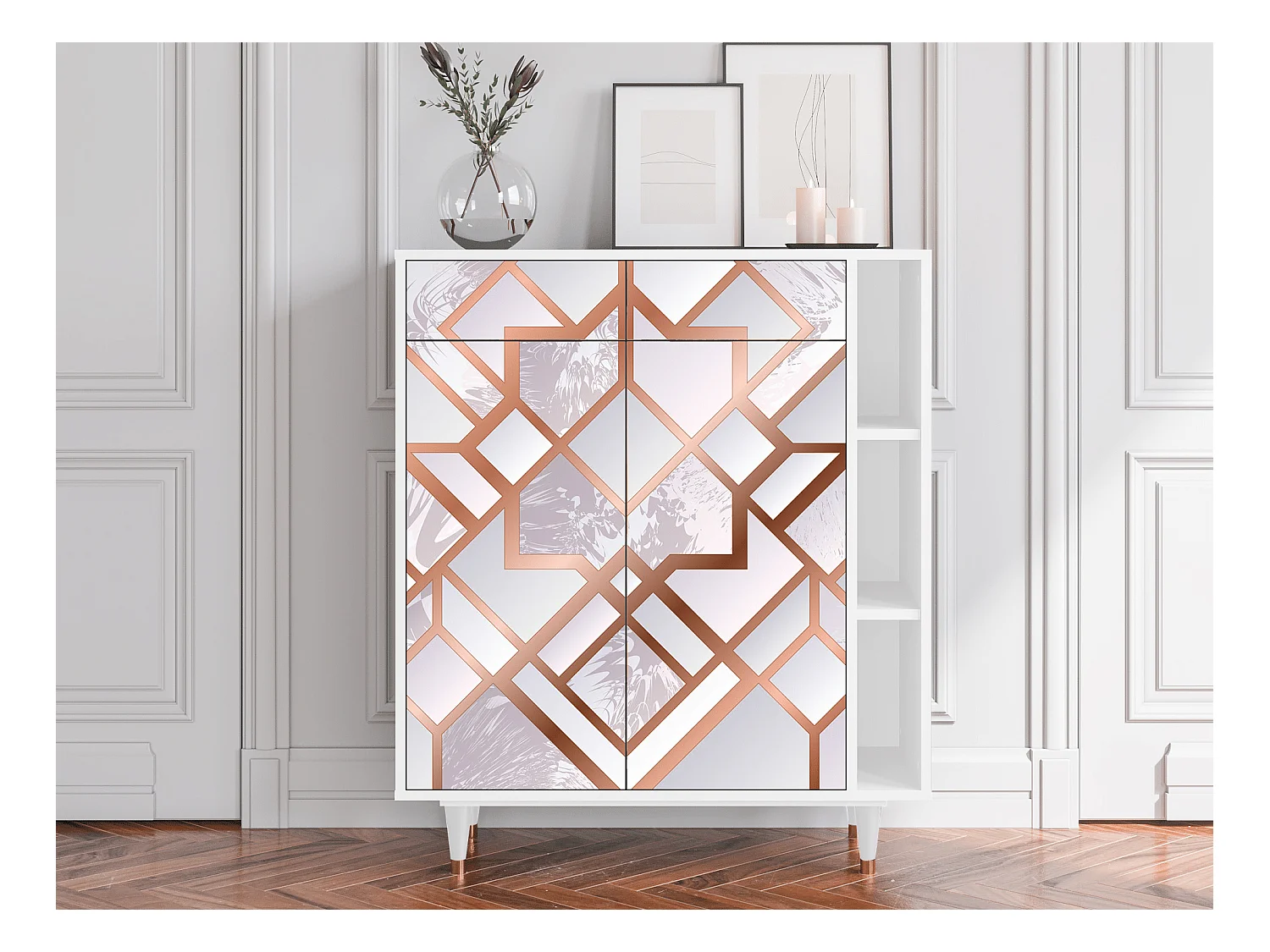 Kredens - 96х110х41 cm - BS6 - Pastel Fairytale, Biały