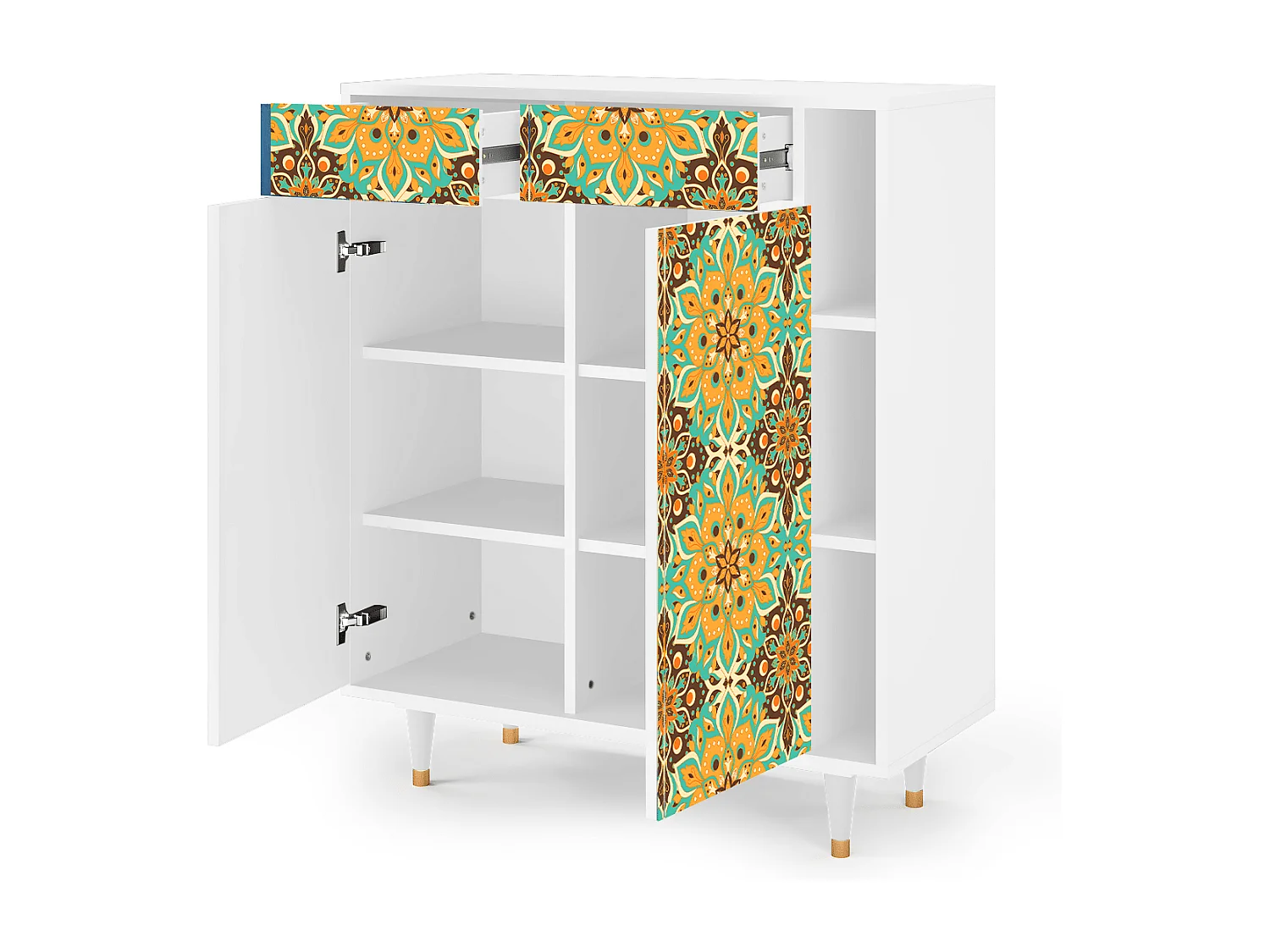 Kredens - 96х110х41 cm - BS6 - Indian Spices, Biały