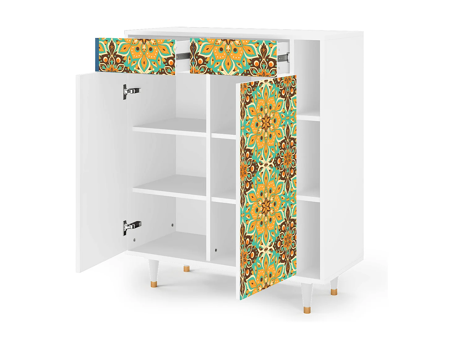 Kredens - 96х110х41 cm - BS6 - Indian Spices, Biały