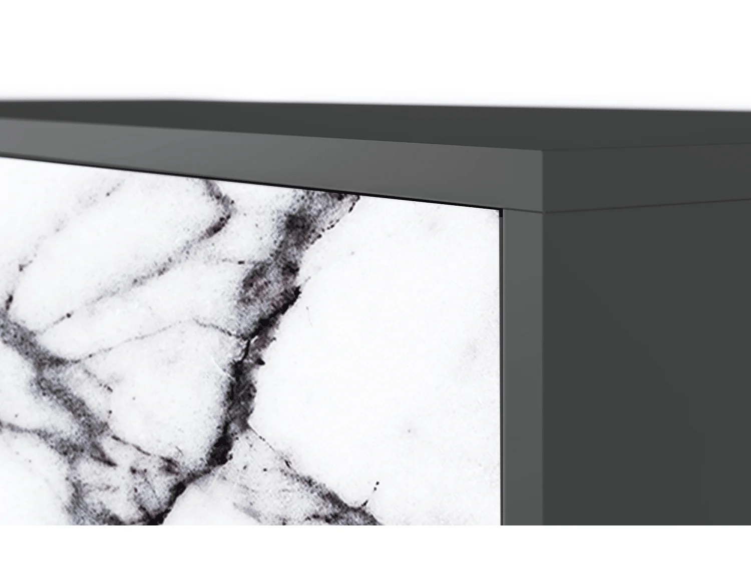 Kredens - 115х84х41 cm - S3 - Raven Marble, Antracyt