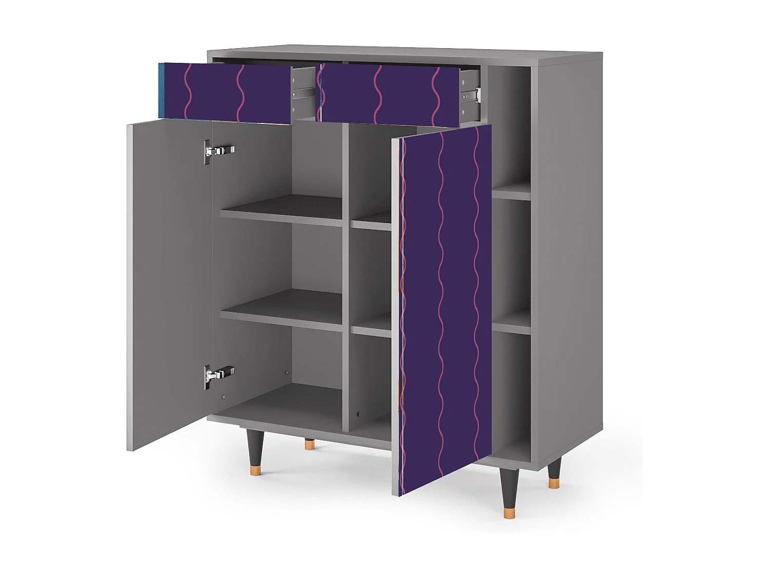 Dressoir - 96х110х41 cm - BS6 - Grape Maccaroni, Grijs