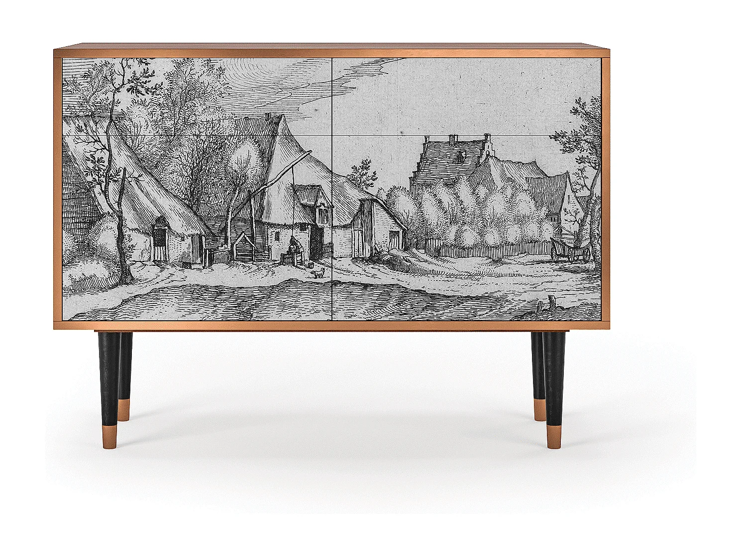 Credenza - 115x85x48 cm - BS4 - Farms in a Village, Noce