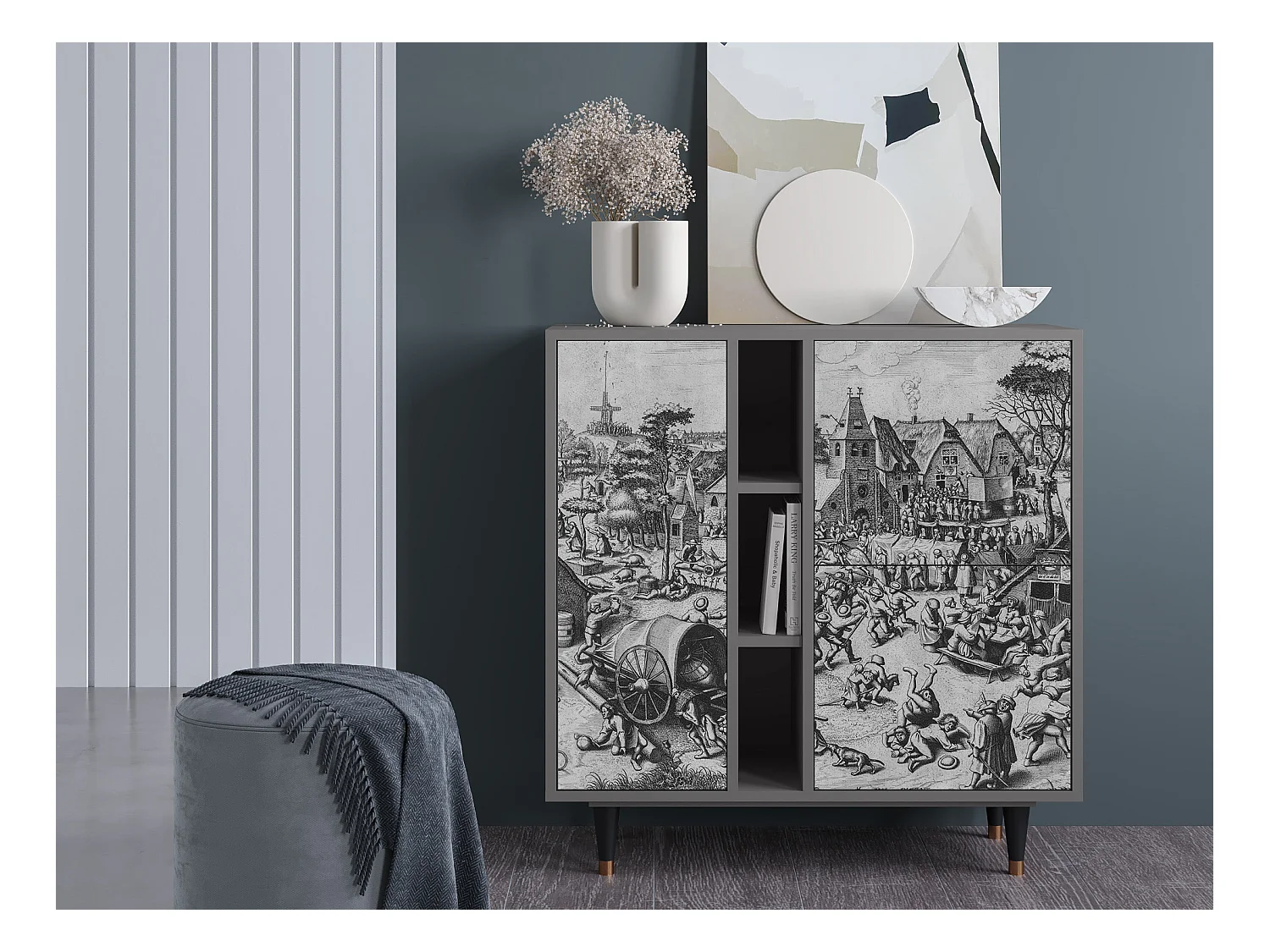 Sideboard - 94х96х41 cm - BS5 - The Festival of Saint, Grau