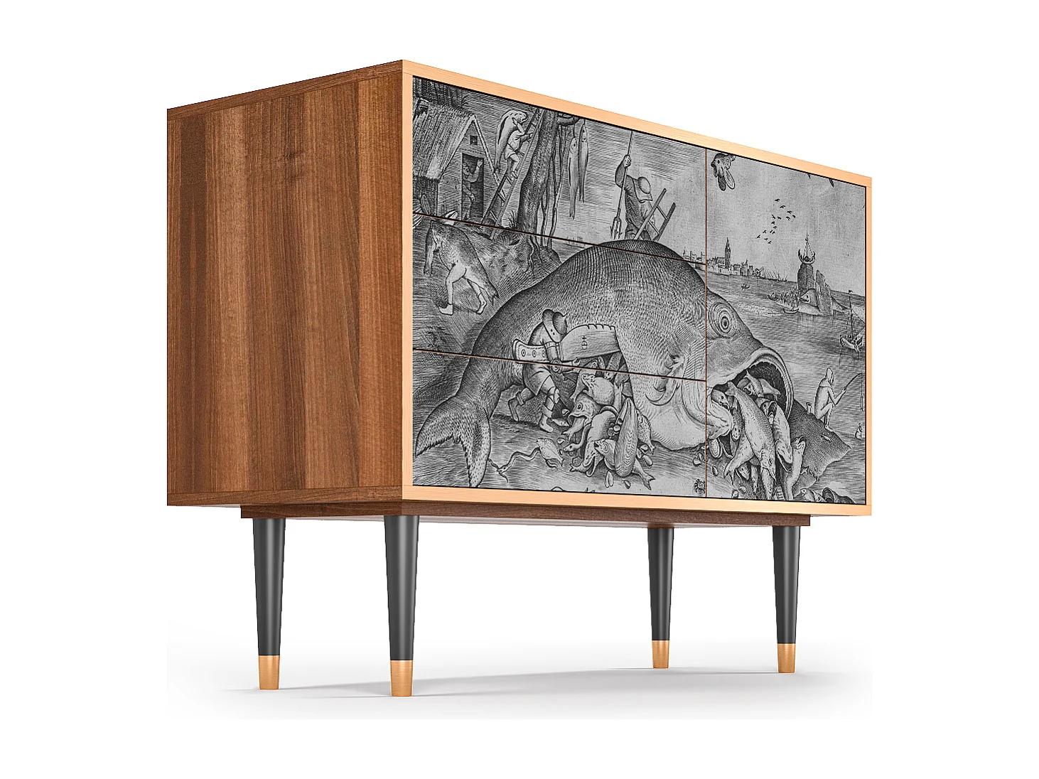 Credenza - 115х84х41 cm - S3 - Big Fish Eat Little, Noce