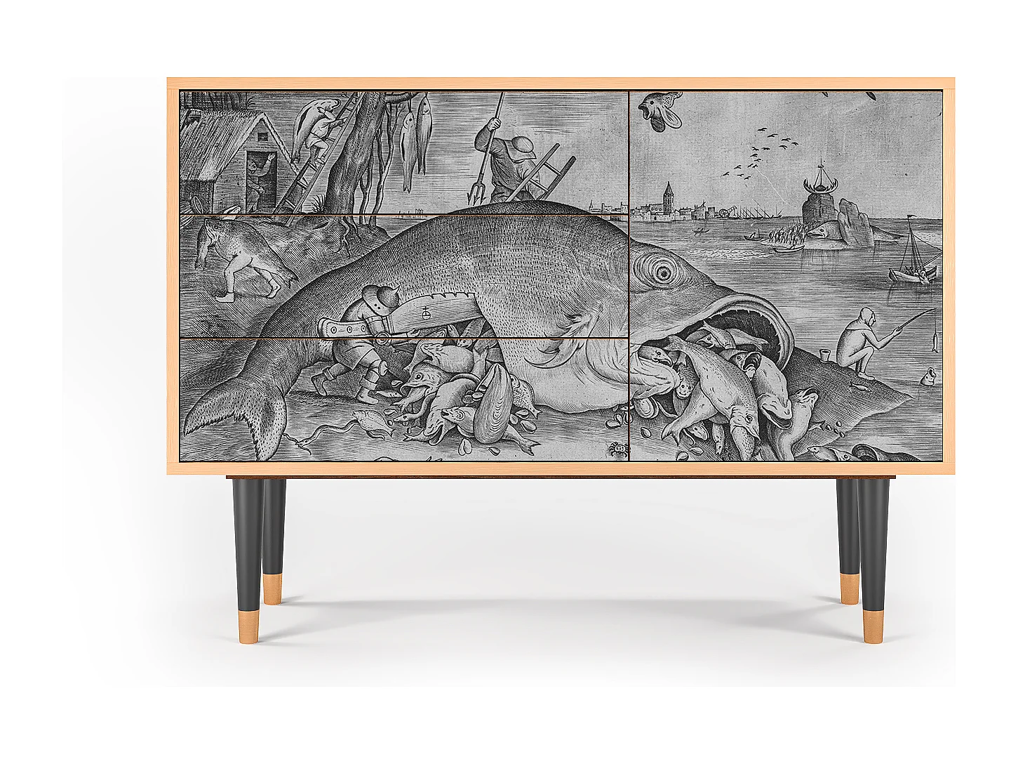 Buffet - 115х84х41 cm - S3 - Big Fish Eat Little, Noyer