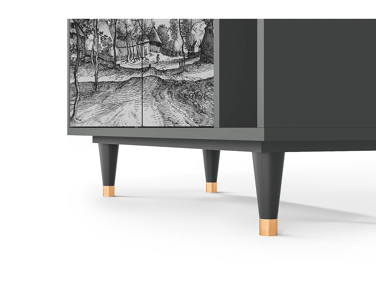 Kredens - 96х110х41 cm - BS6 - Village Road, Antracyt