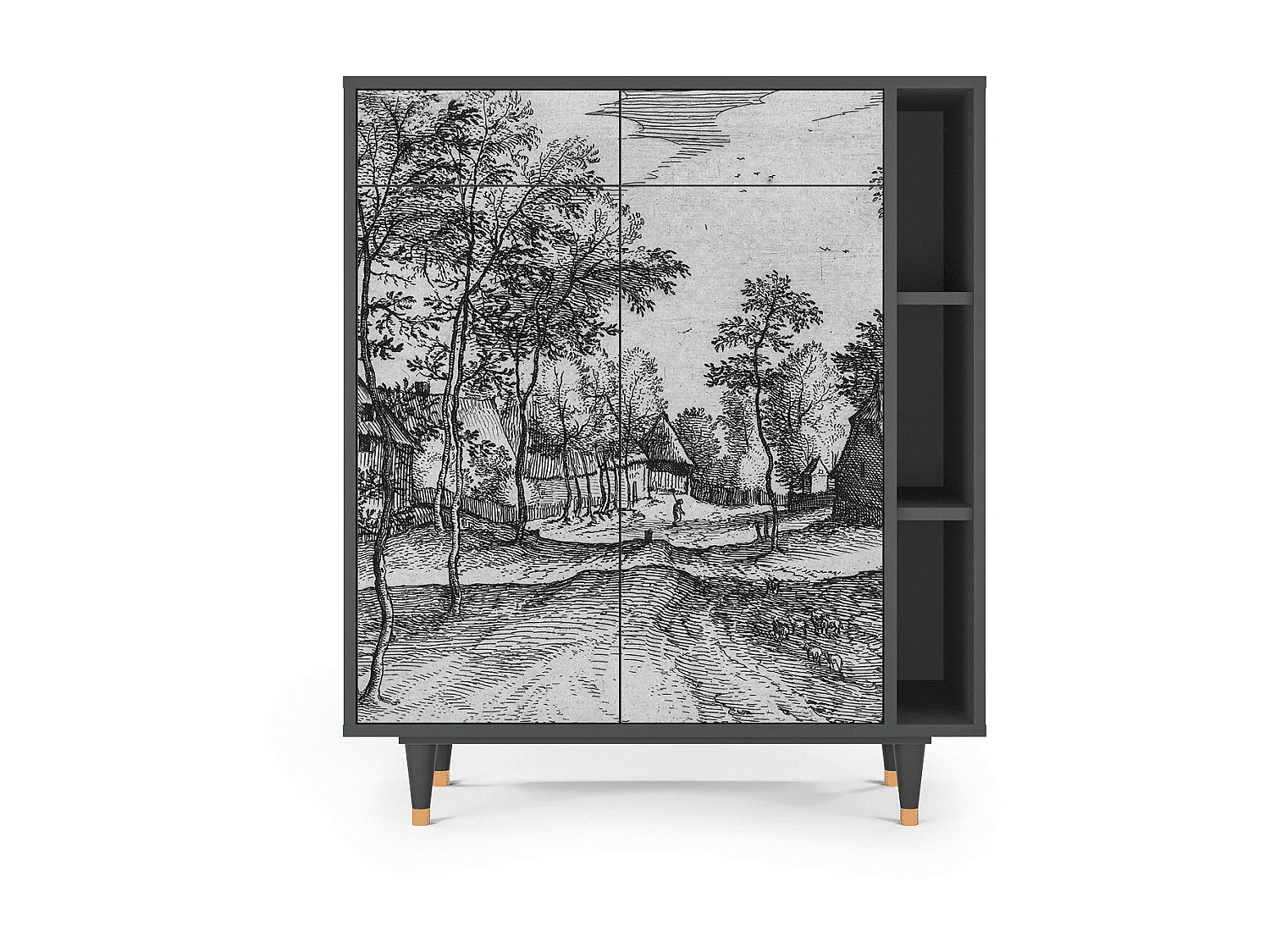 Dressoir - 96х110х41 cm - BS6 - Village Road, Antraciet