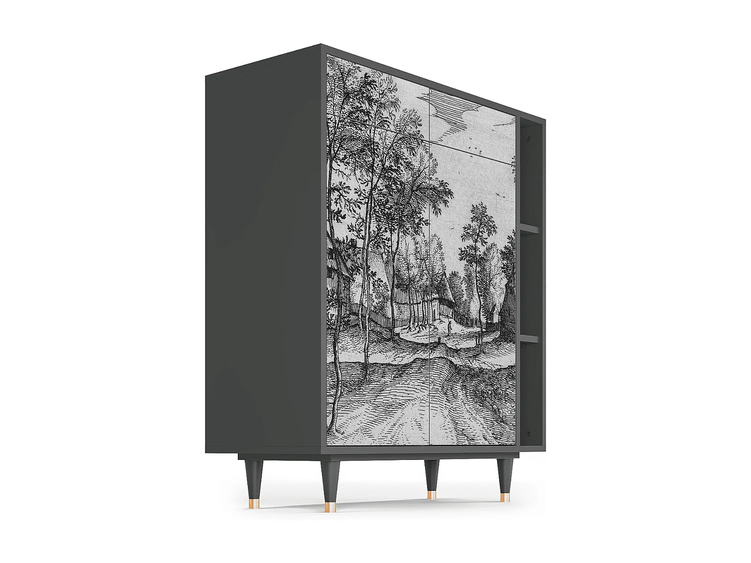 Dressoir - 96х110х41 cm - BS6 - Village Road, Antraciet