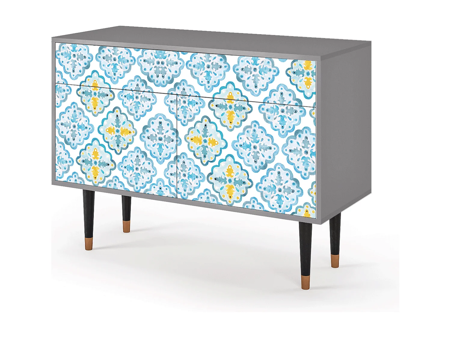 Kredens - 115x85x48 cm - BS4 - Portugese tiles, Szary