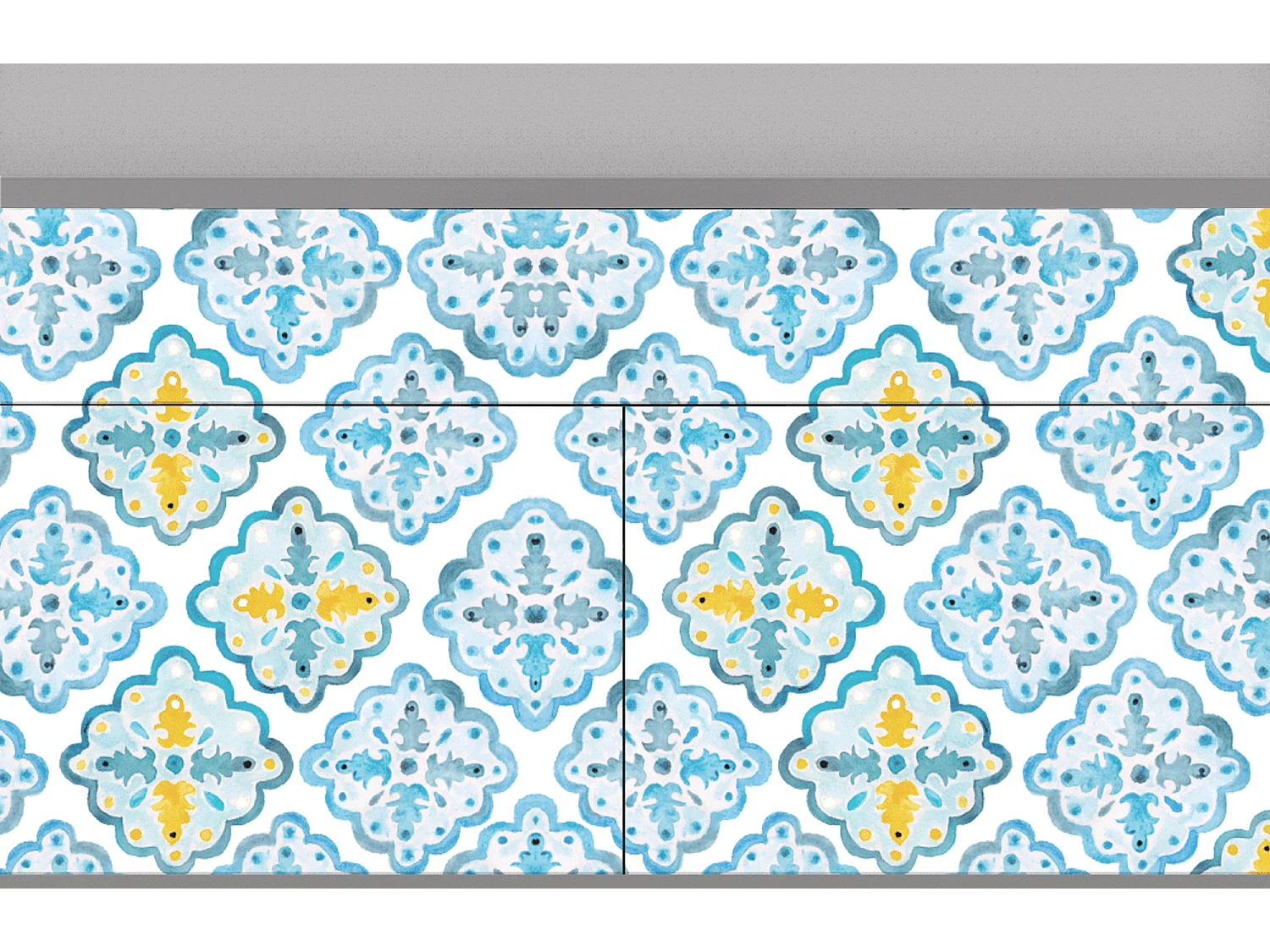 Kredens - 115x85x48 cm - BS4 - Portugese tiles, Szary