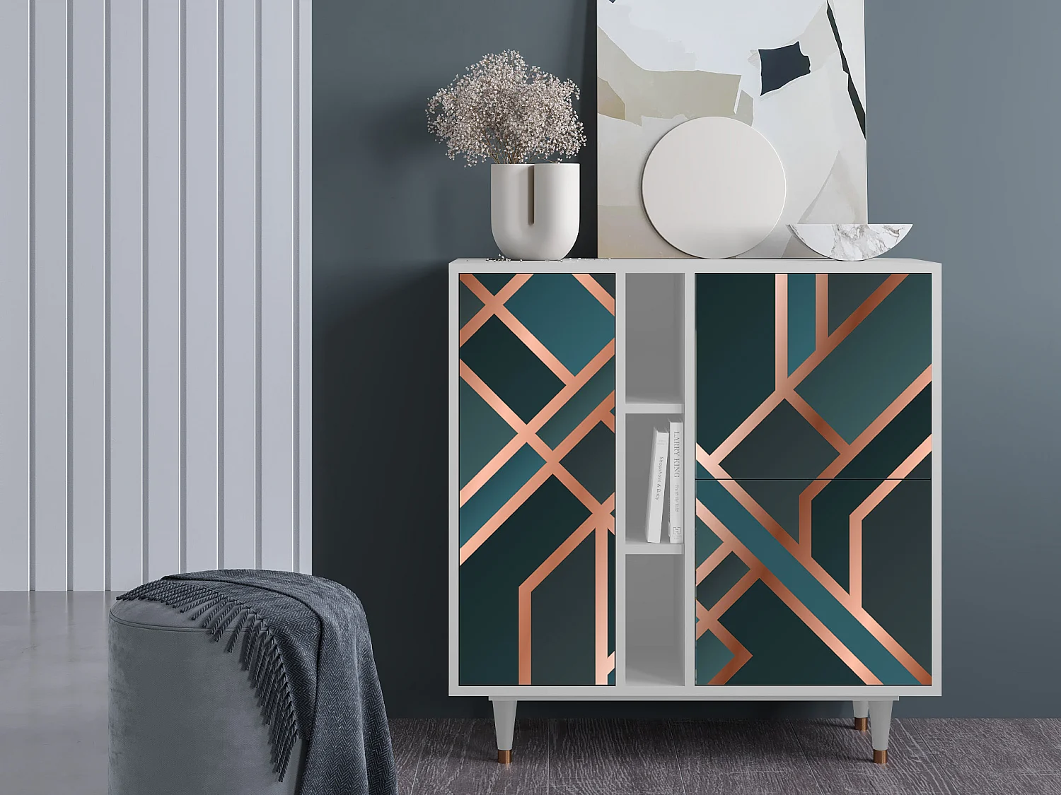 Aparador - 94х96х41 cm - BS5 - Bronze Crossroad, Branco