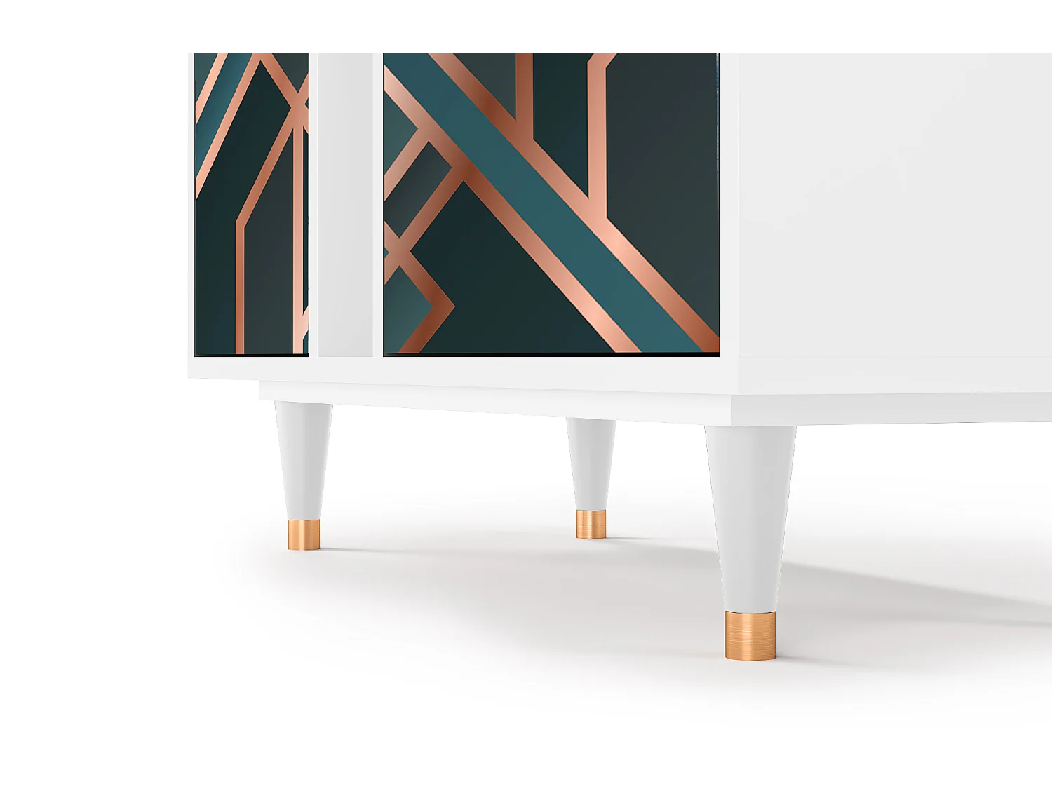 Kredens - 94х96х41 cm - BS5 - Bronze Crossroad, Biały