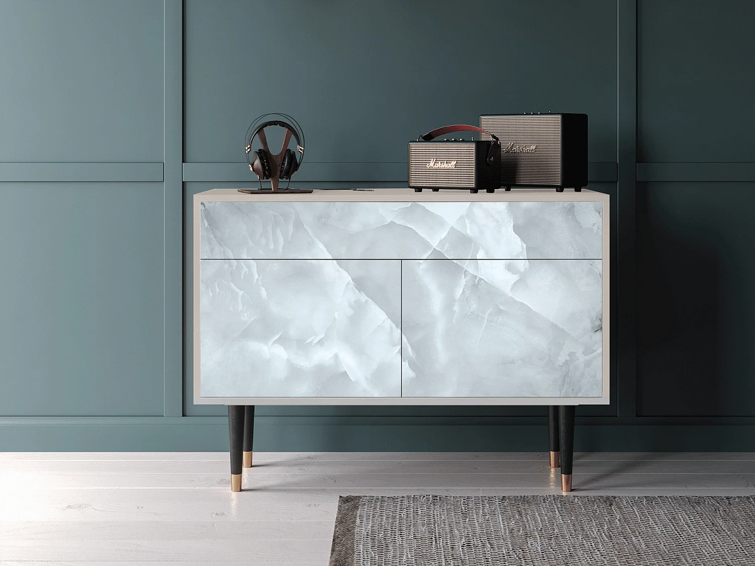 Kredens - 115x85x48 cm - BS4 - The Onyx, Piaskowy