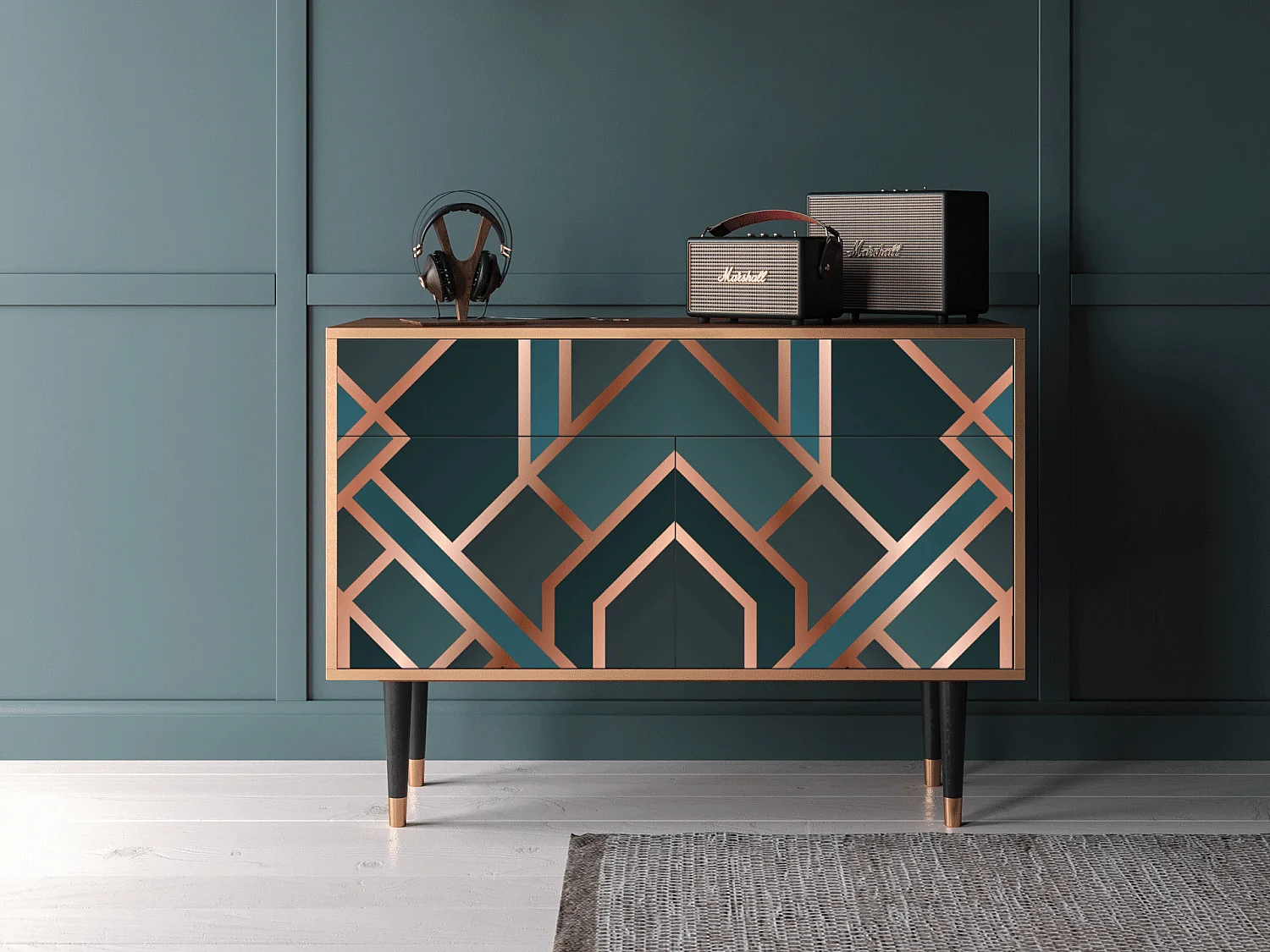 Sideboard - 115x85x48 cm - BS4 - Bronze Crossroad, Walnuss