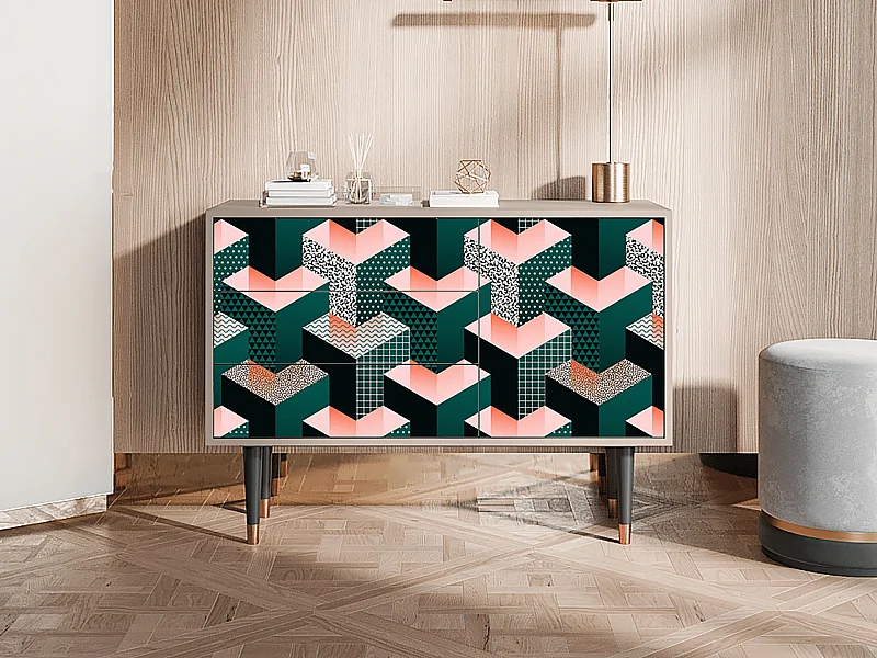 Credenza - 115х84х41 cm - S3 - Geometric Madness, Latte